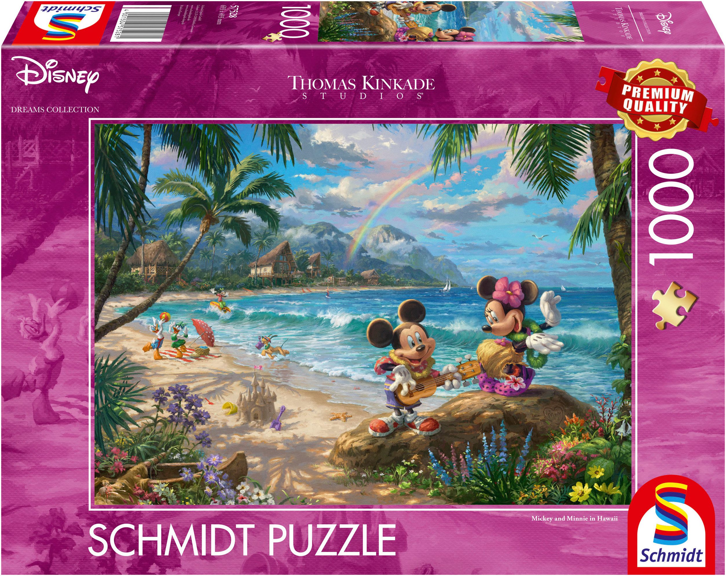 Schmidt Spiele Puzzle Disney, Mickey and Minnie in Hawaii von Thomas Kinkad günstig online kaufen