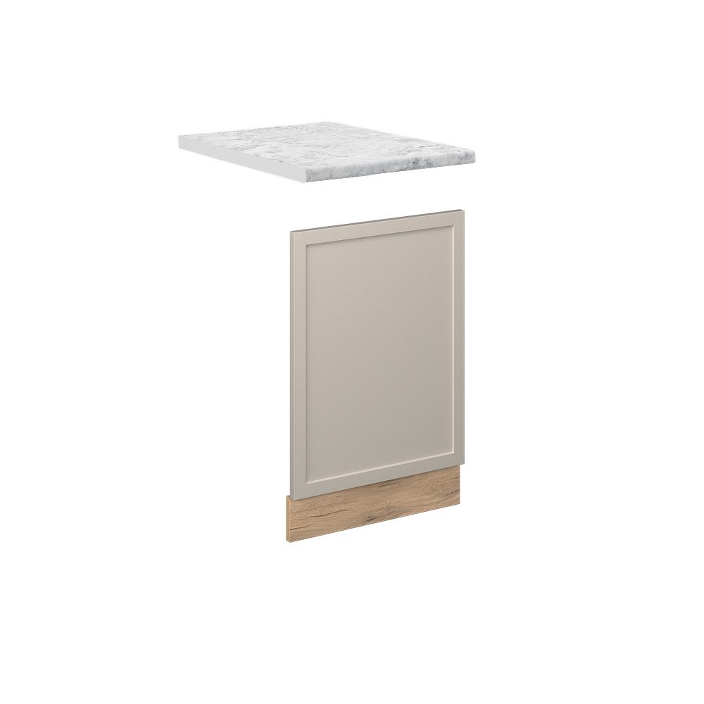 Vicco Frontblende Fame-Line, GrauBeige/Goldkraft Eiche, 45 cm, AP Marmor