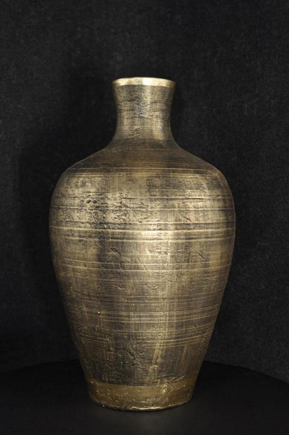 JVmoebel Skulptur XXL Big Vase Design Medusa Antik Stil Blumen Vasen Schale Deko 56cm Gold