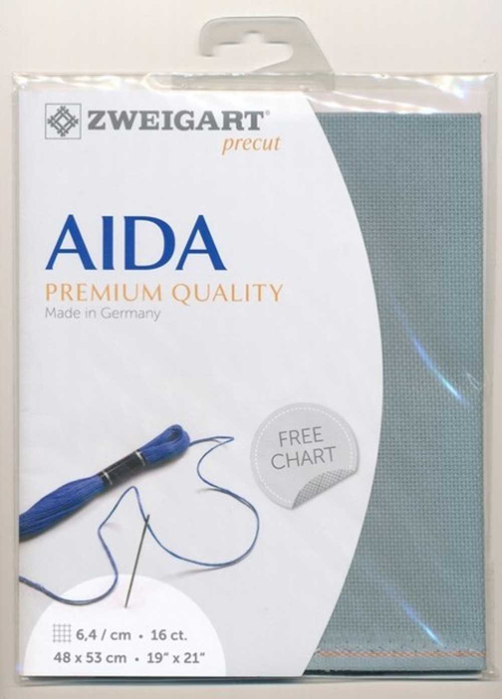 Zweigart Kreativset AIDA Zweigart Precute 16 ct. Aida 3251 Farbe 594 nebelblau, (embroidery kit by Marussia)
