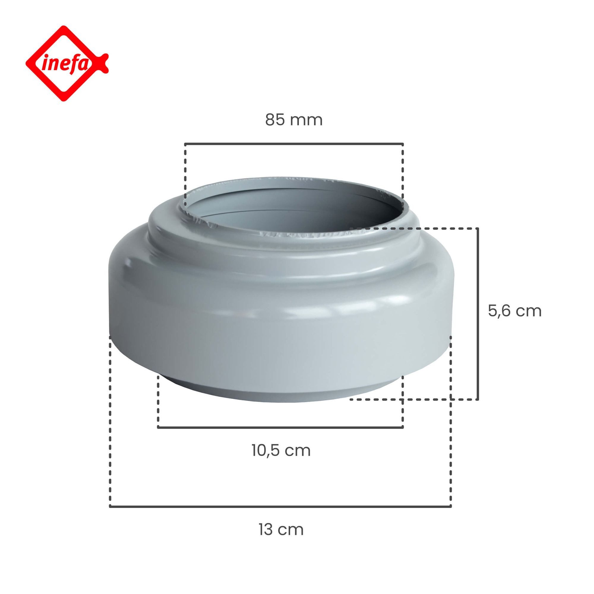 INEFA Regenfallrohr Verbindungsstück Fallrohr zu Abfluss, (DN 85), Übergangsstück aus PVC-U Kunststoff, einfache Montage, Made in Germany