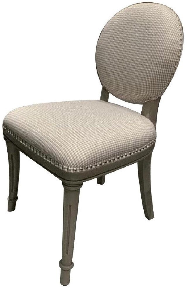 Xlmoebel Polsterstuhl Eleganter grauer Polsterstuhl mit Holzbeinen, Hergestellt in Europa