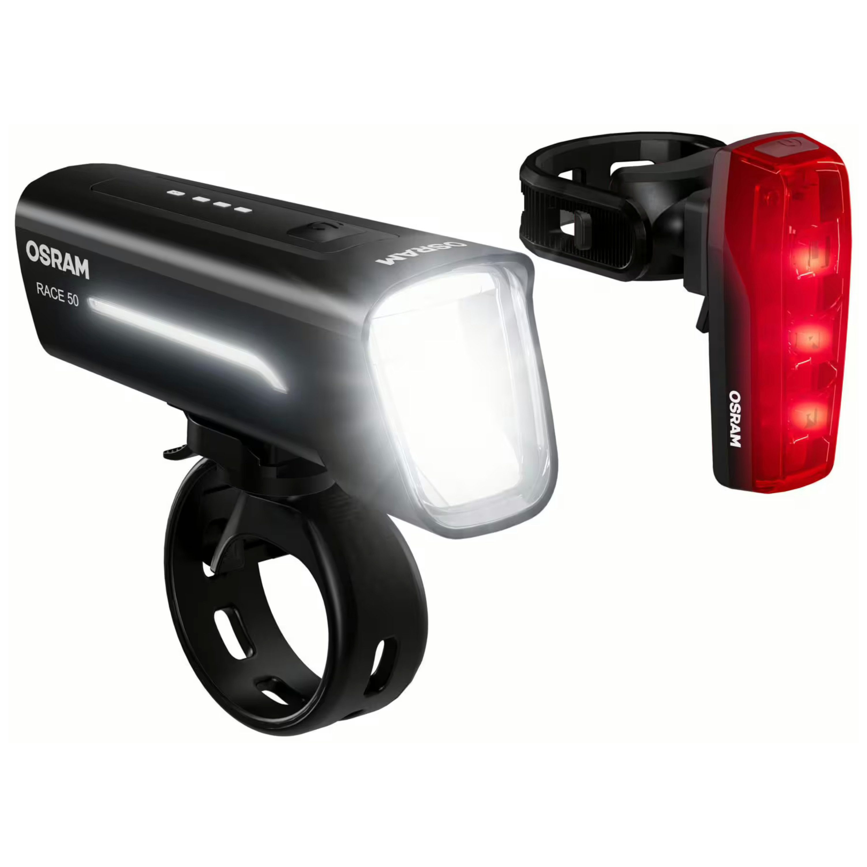 Osram Fahrradbeleuchtung LED Fahrradlicht Set Bike Race 50 Front- und Rücklicht