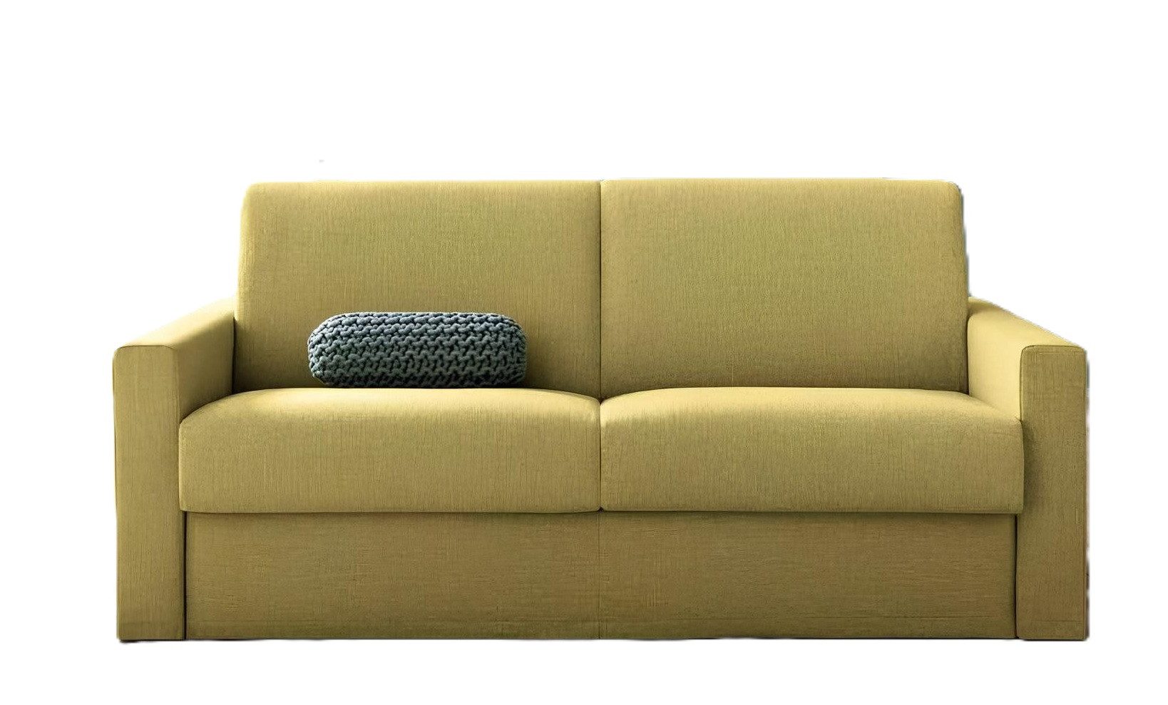 Schlafsofa Gelbes Zweisitzer Sofa aus Stoff im italienischen Design