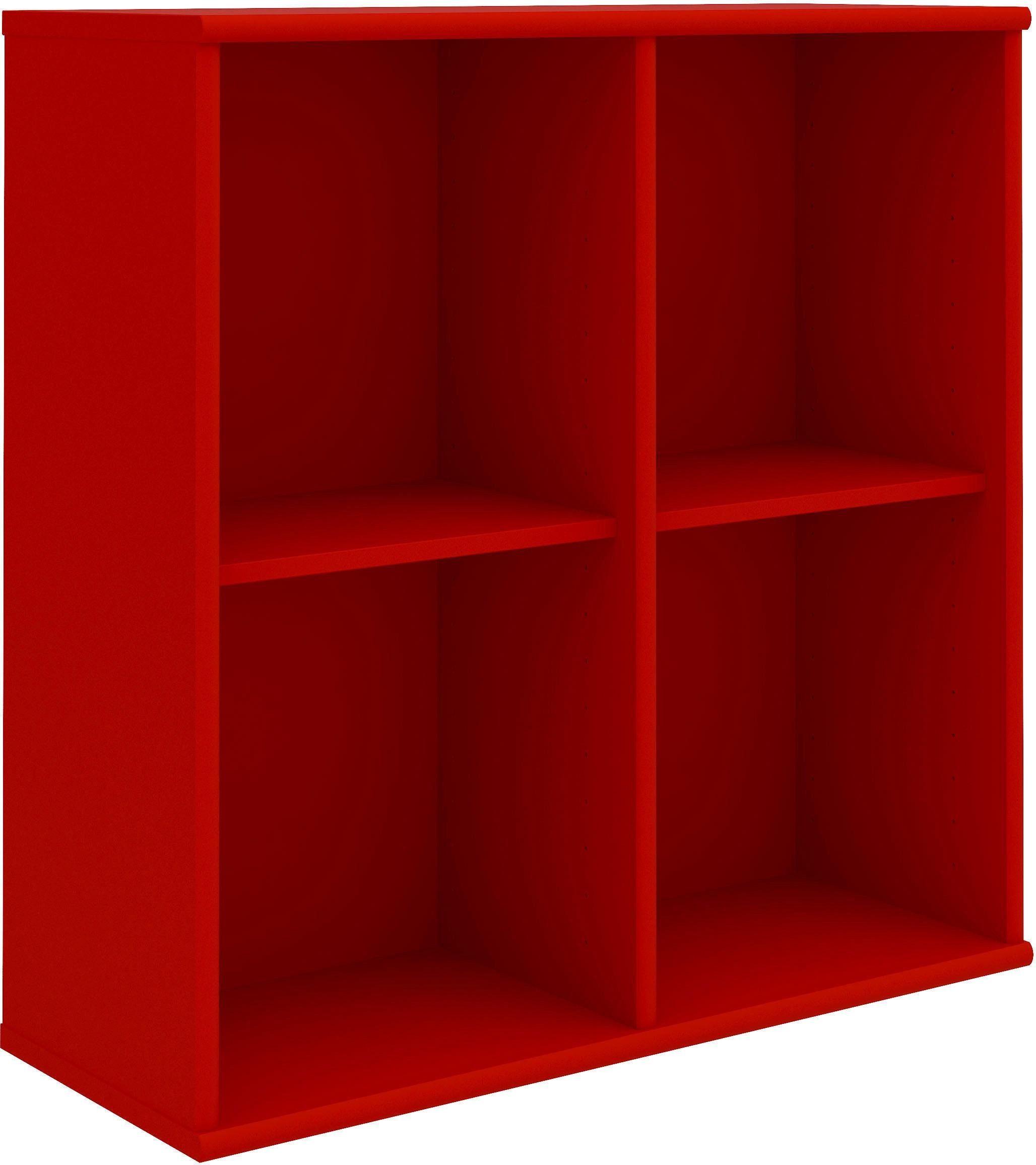 Hammel Furniture Regal Mistral, Designmöbel Hängeregal, cm, Hochwertig cm, B:70 Verstellbar T:27 rot anpassungsbar Wandregal, Einlegeböden