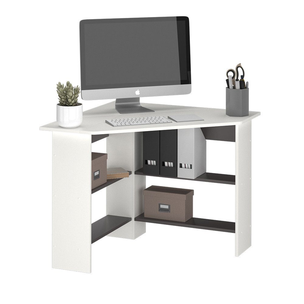 Vicco EckBürotisch Schreibtisch ARION Weiß Computertisch 90x90cm