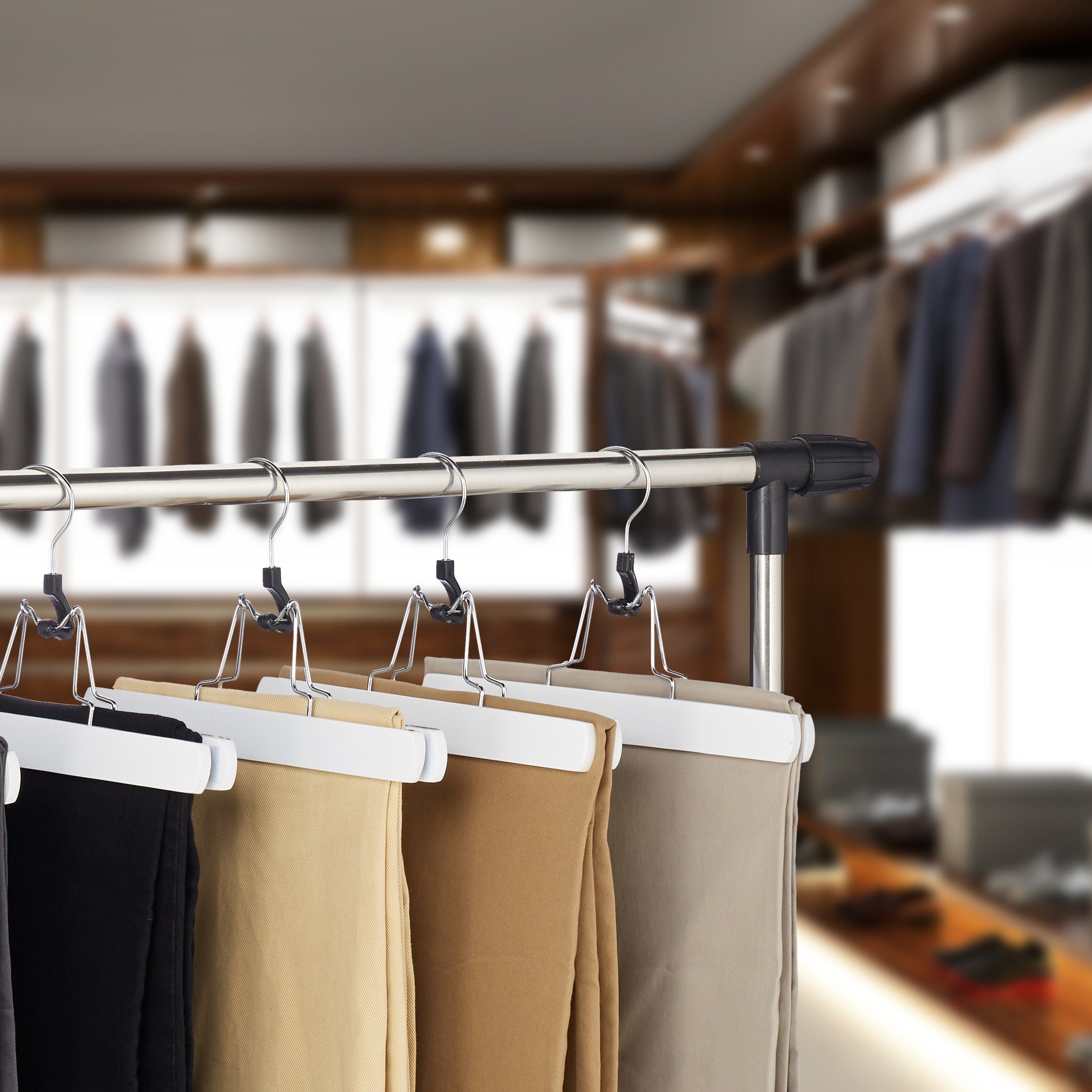 relaxdays Rockbügel 24 x Hosenspanner in Weiß