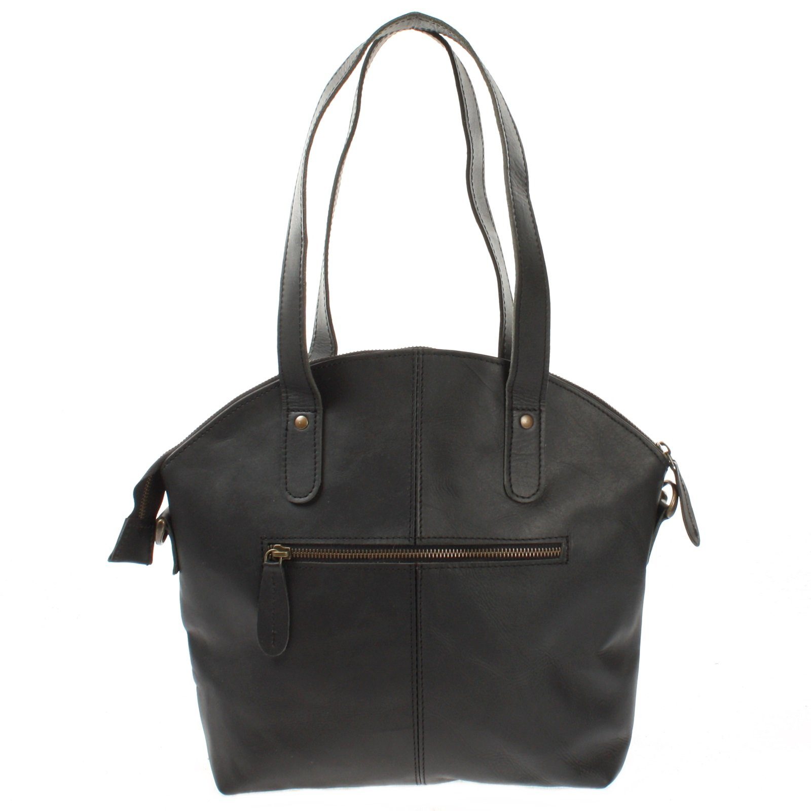 LECONI Schultertasche Shopper Damen Handtasche Ledertasche Henkeltasche Echt Leder LE0060, Echtleder – Henkel & langer Trageriemen – 33×30×10 cm
