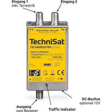 TechniSat Verteiler TechniRouter Mini 2/1x2 silber-gelb (Digitale Einkabellösung)
