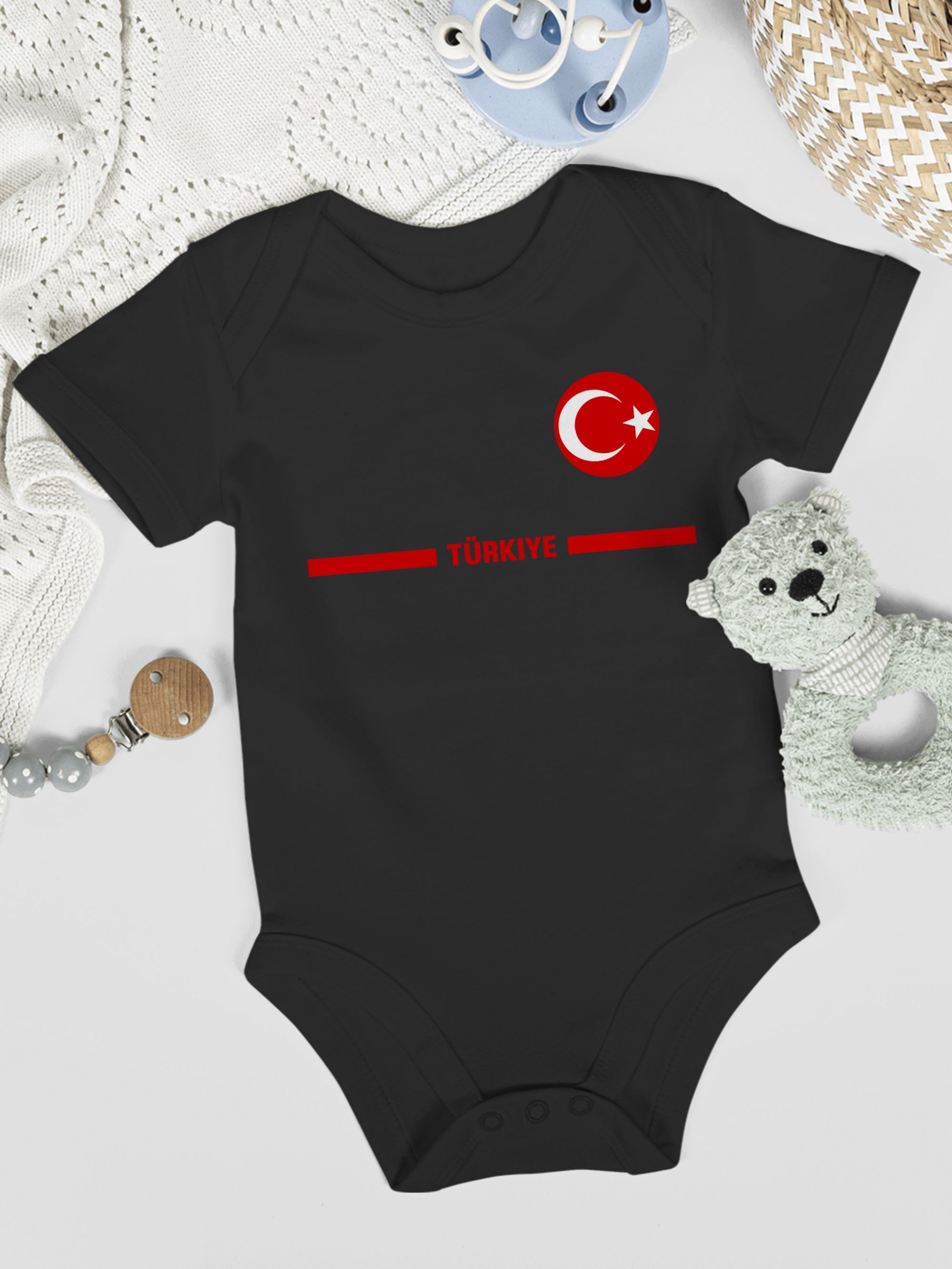 Shirtracer Shirtbody Türkei Trikot Wappen, Türkiye mit Stolz, Türkisches Fan-Motiv 2026 Fussball WM Fanartikel Baby