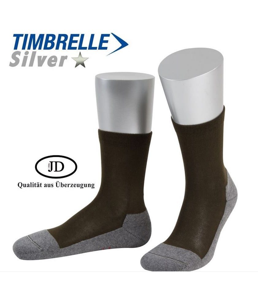 JD Funktionssocken Crew Winter Silberionen-Jagdsocke olivegrün/grau - 1 Paar