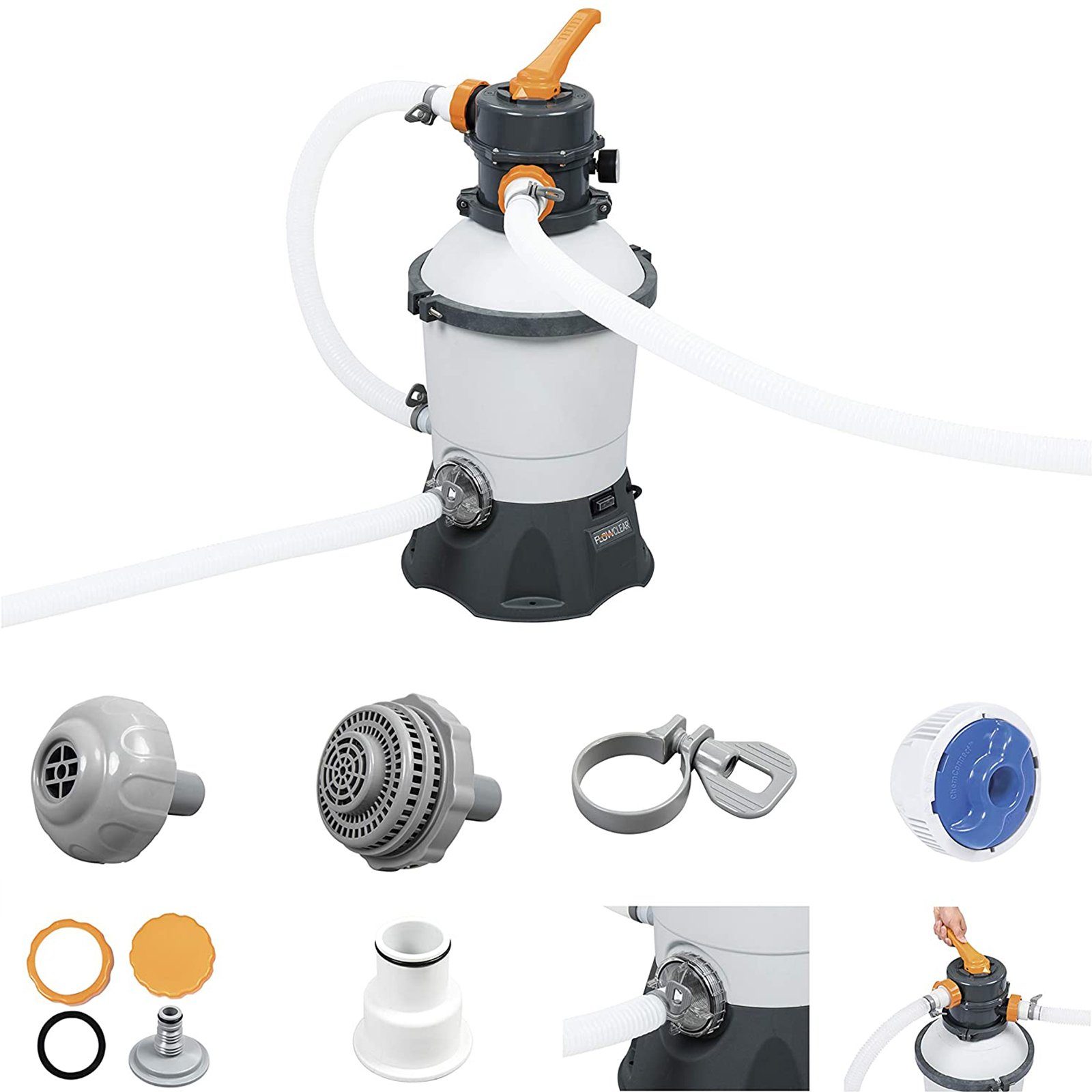 BESTWAY Sandfilteranlage 58515 Flowclear Sandfilteranlage Pool Filterpumpe 3028 l/h 800 gal