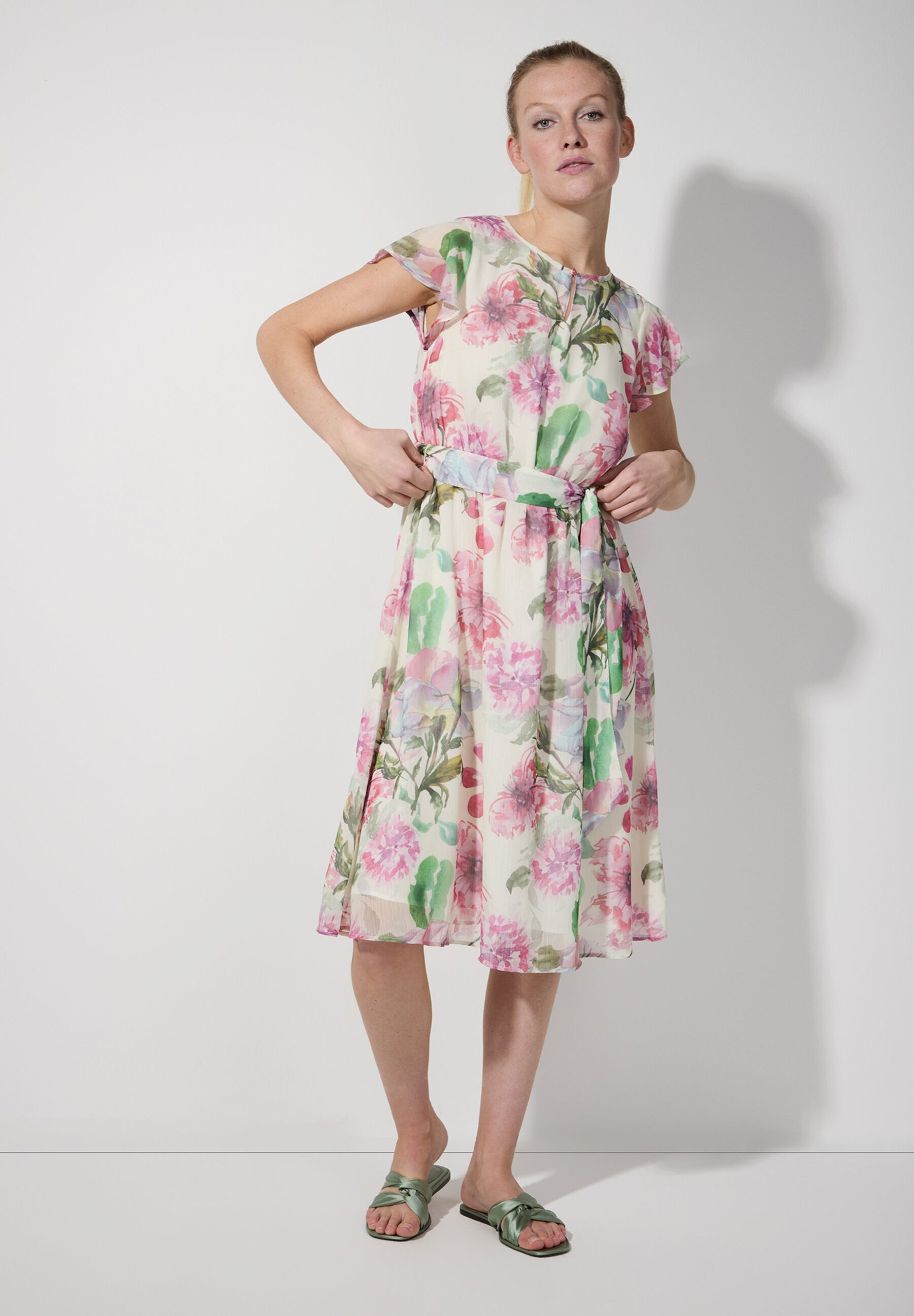 Blusenkleid Chiffonblumenkleid