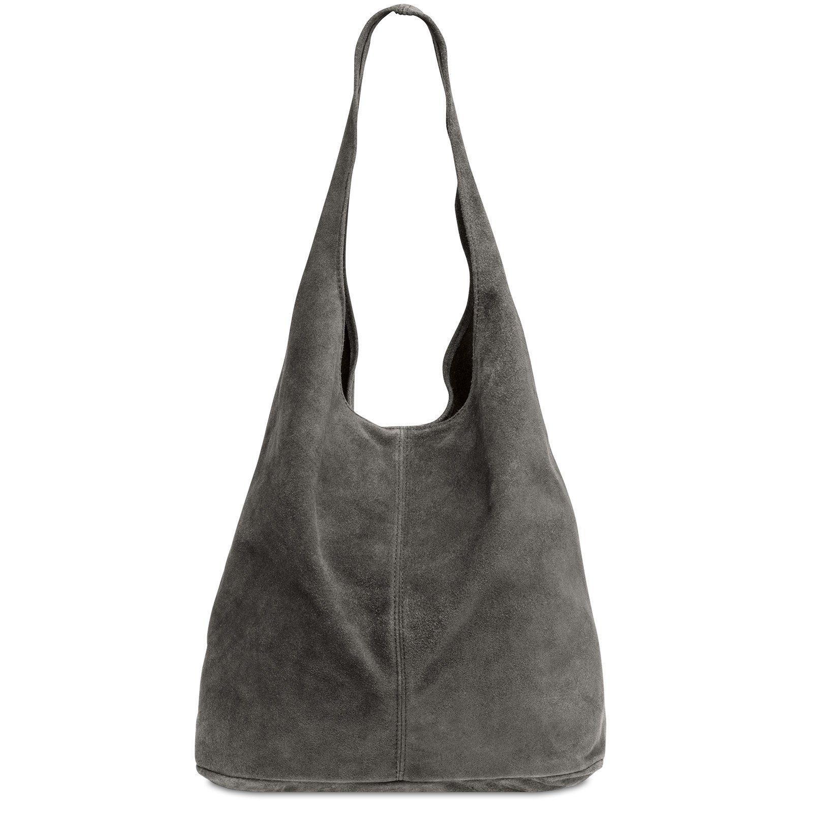 Caspar Schultertasche große Damen Wildleder Tasche Hobo Bag - CLASSIC LINE - Modell No.767, angenehm leicht, ohne Innenfutter, mit Sicherheitsfach, 100% Echtleder