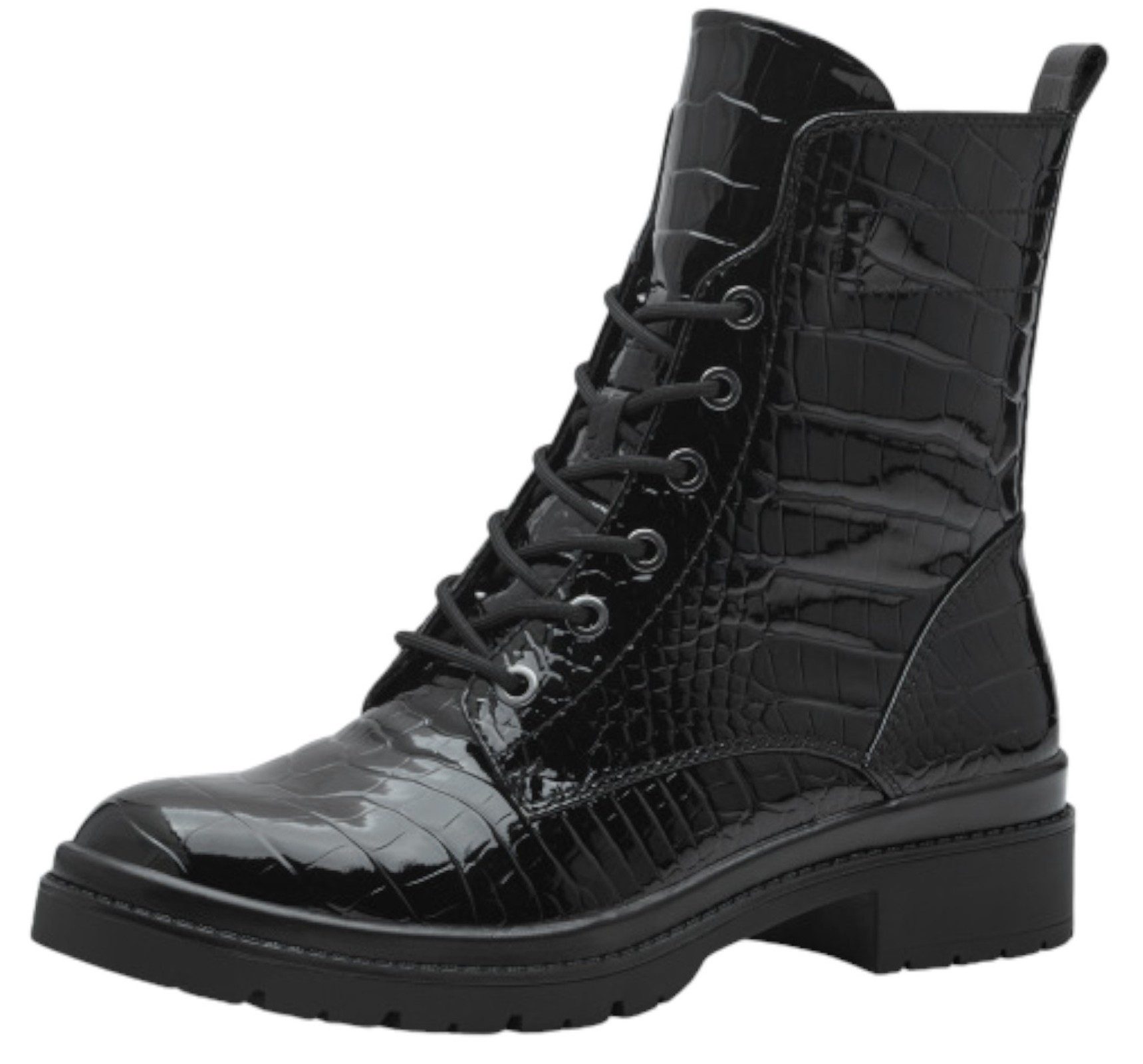 1-25236-43 028 Black Croco Stiefelette