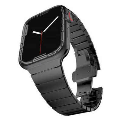 SmartUP Smartwatch-Armband Armband für Apple Watch Series 1/2/3/4/5/6/7/8/9 Ultra SE Edelstahl, Faltschließe, Business Look, rostfreier Edelstahl