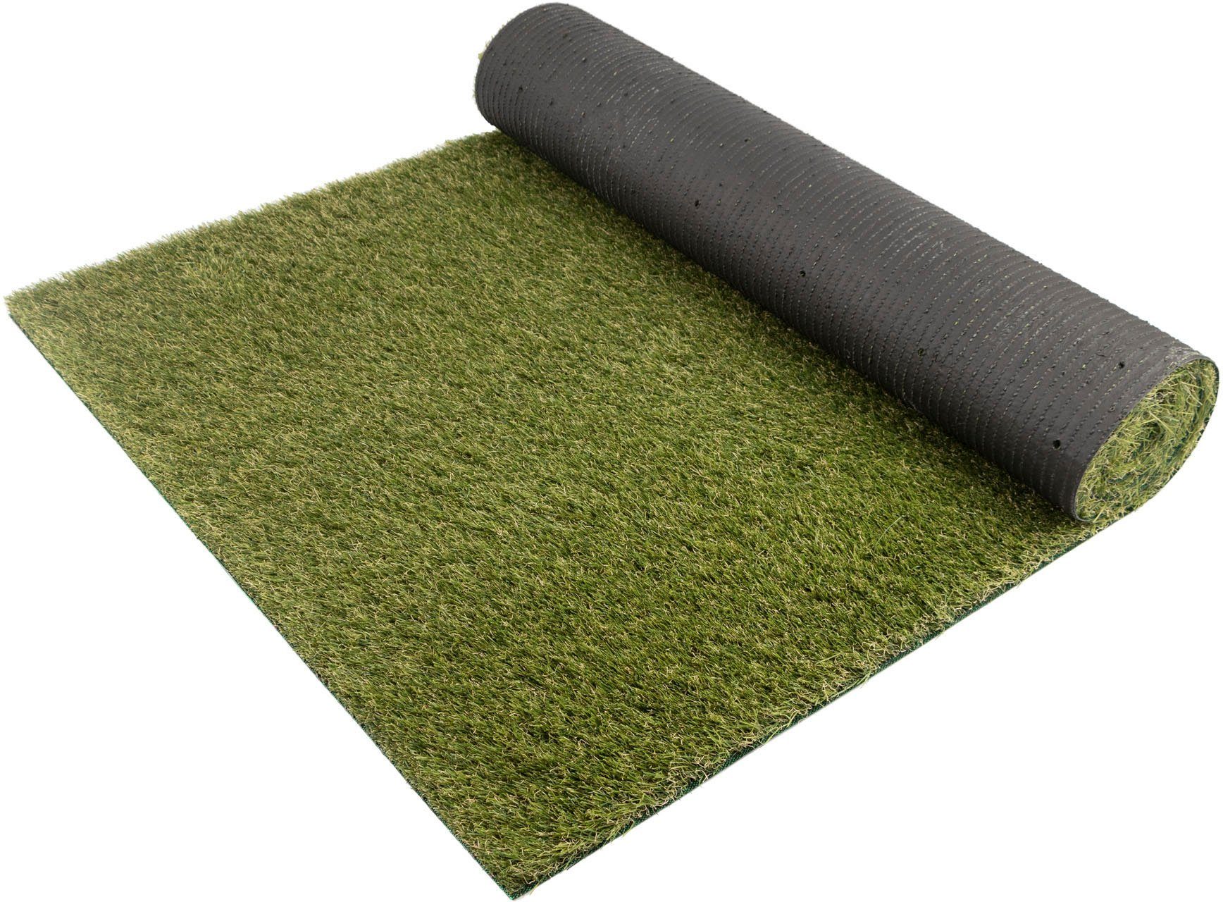 Primaflor-Ideen in Textil Kunstrasen ARIZONA, Gesamthöhe 37 mm, Made in Netherlands, rechteckig, natürliche Optik, Drainagefunktion, UV-stabil, für Balkon & Terrasse