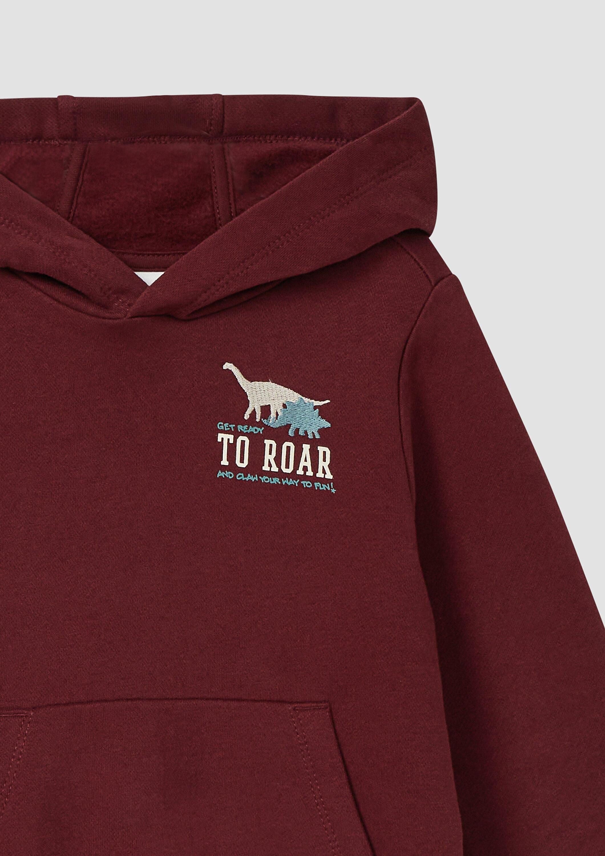 s.Oliver Sweatshirt Sweatshirt Hoodie mit Front- und Backprint und kuscheliger Innenseite