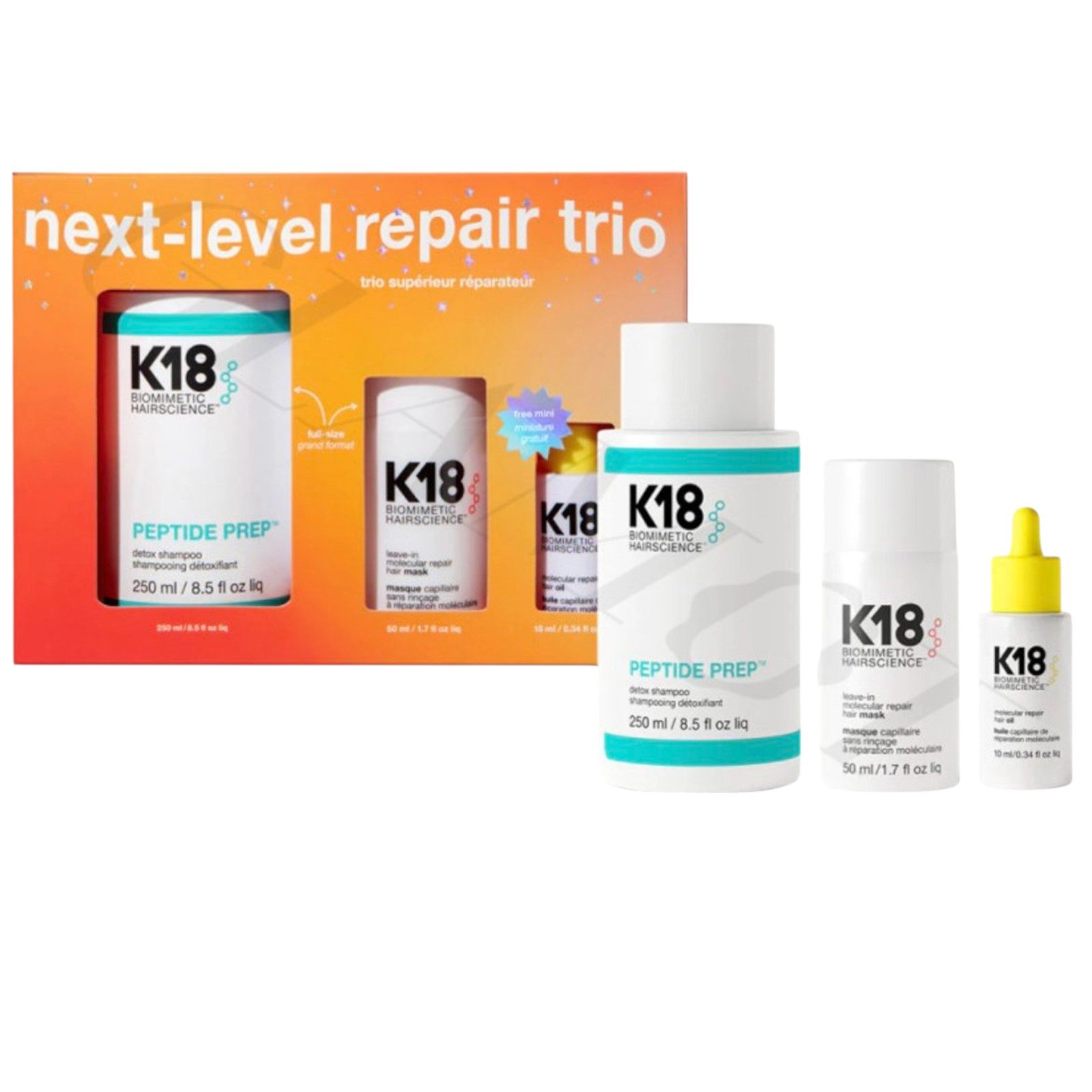 K18 Haarpflege-Set K18 Next-Level Repair Trio Kit, 3-tlg., 3-teilig