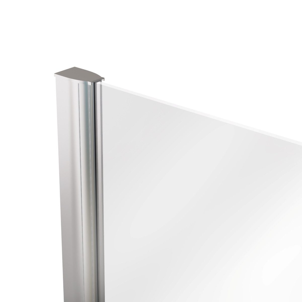 Aloni Walk-in-Dusche Glas, 8mm ESG mit Anti-Kalk-Beschichtung, begehbare Duschabtrennung, Sicherheitsglas, Duschwand mit Klarglas, teilgerahmtes Chrom Profil – 50x200 cm