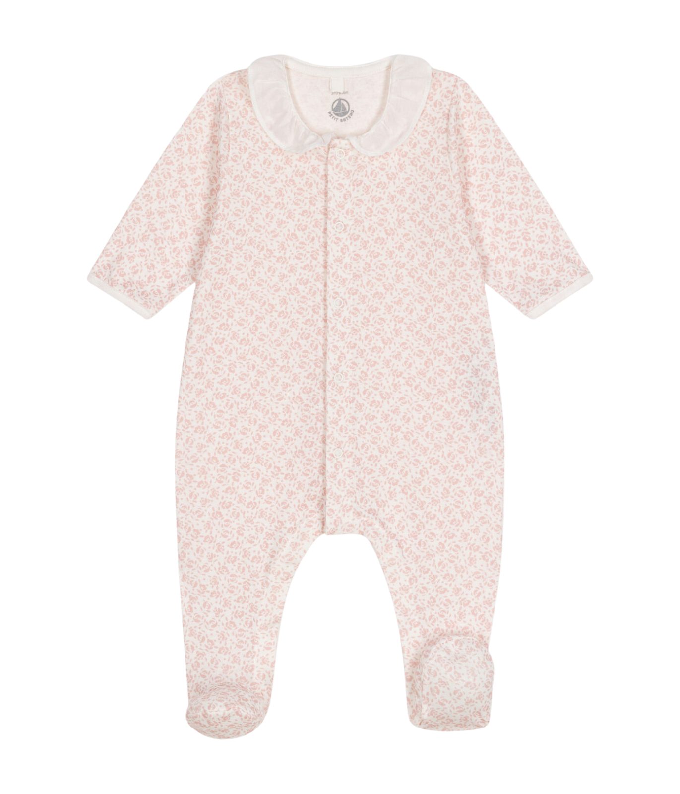 Petit Bateau Strampler Petit Bateau cremefarbener Strampler mit Rosenmuster