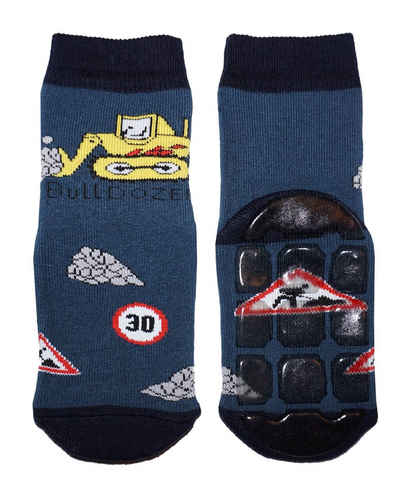 WERI SPEZIALS Strumpfhersteller GmbH ABS-Socken Kinder ABS-Socken für Jungs >>Bulldozer<< aus Baumwolle mit Frottee