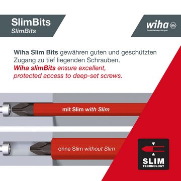 Wiha Schraubendreher LiftUp electric (38611) - 6 tlg., slimBits für Elektriker, Bithalter, Schlitz, Kreuzschlitz, Plusminus