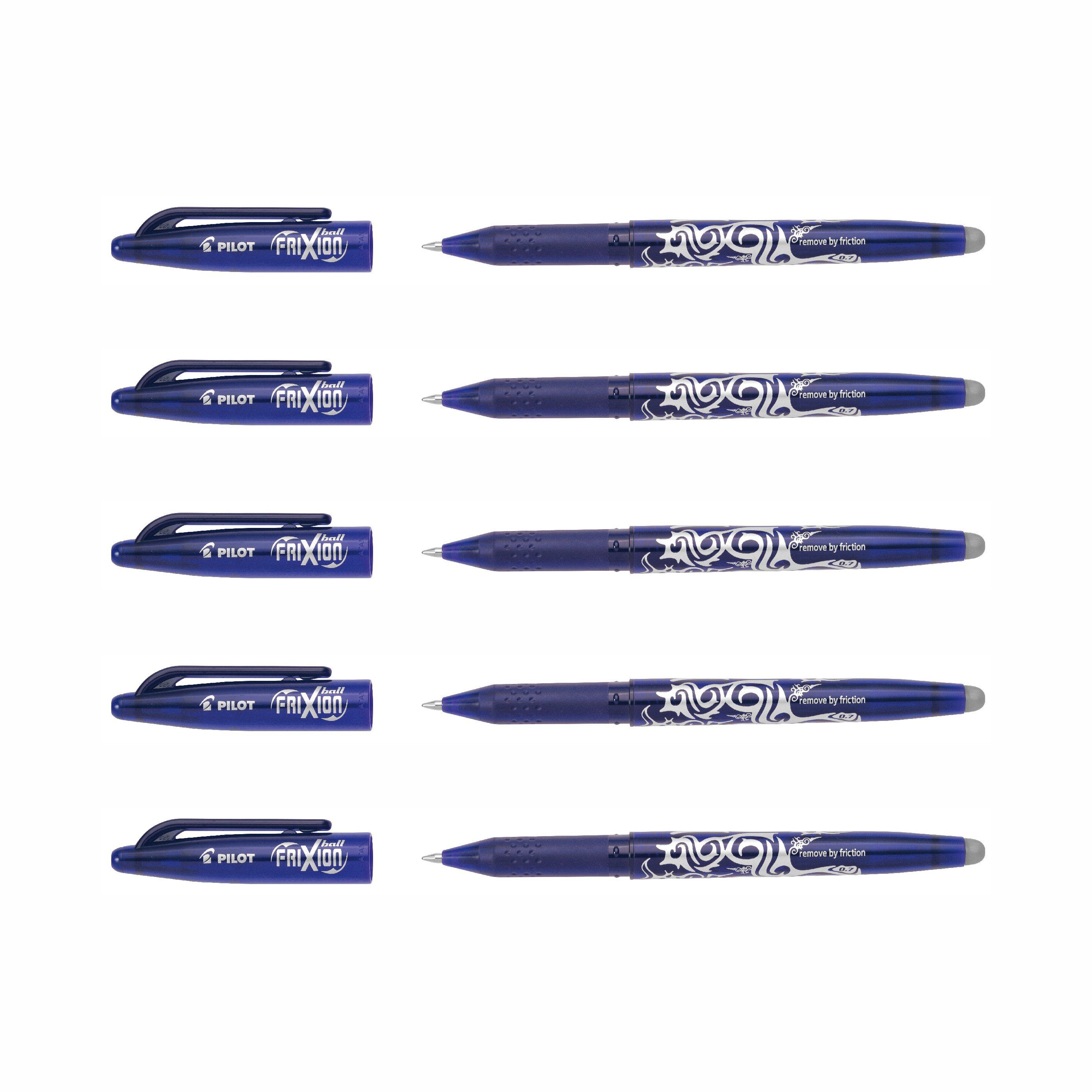 PILOT Tintenroller Frixion Ball 0.7 - 5er-Set, (5-tlg) blau