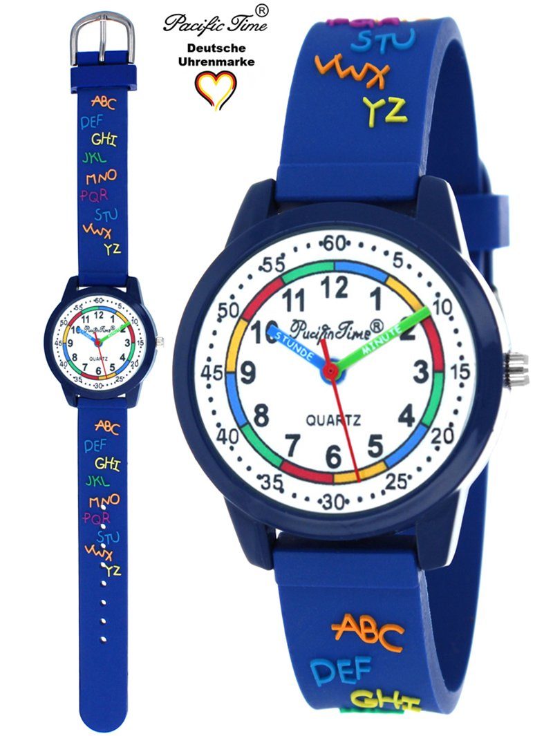 Pacific Time Quarzuhr Kinder Armbanduhr Lernuhr ABC Silikonarmband, Gratis Versand