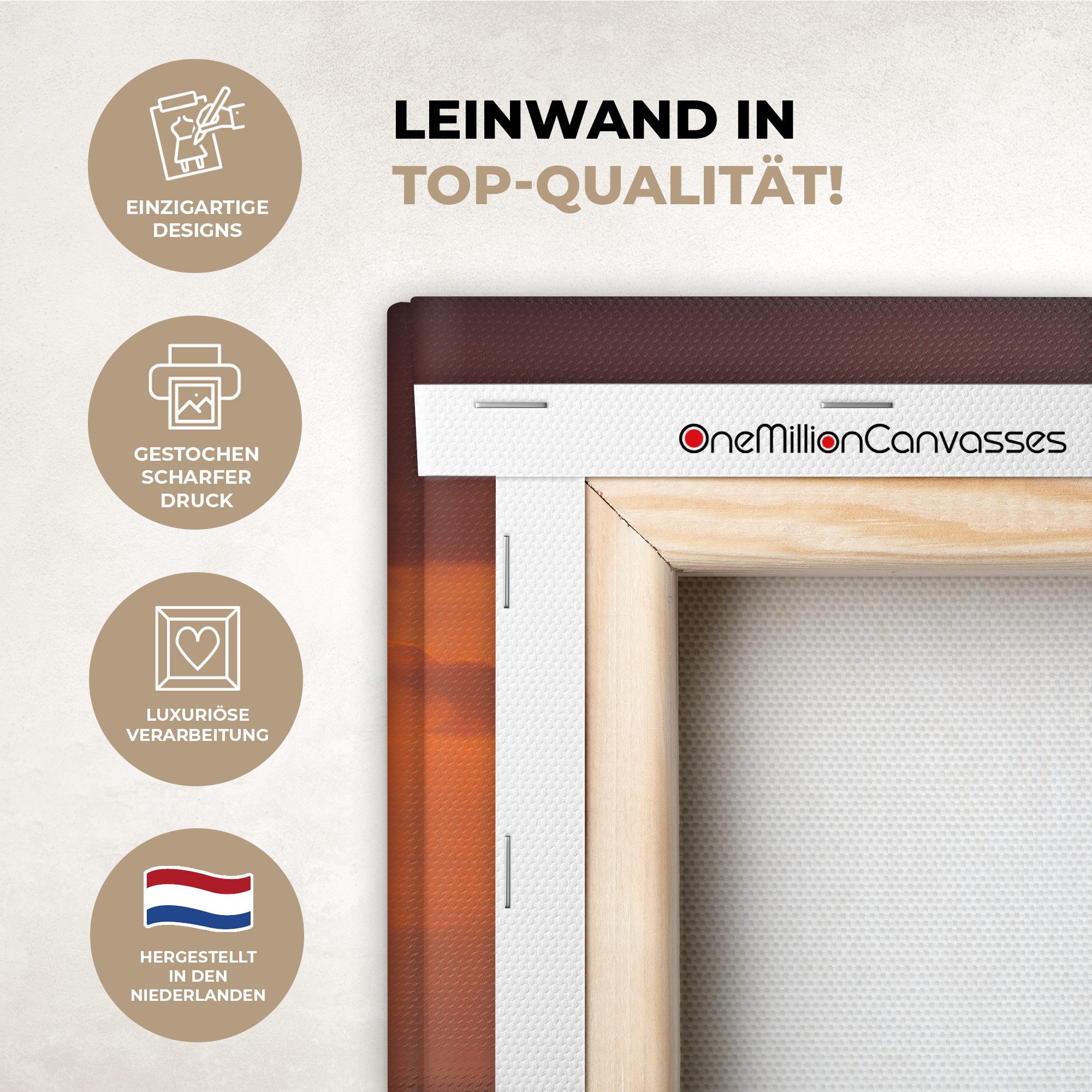 OneMillionCanvasses® Leinwandbild Wal - Sonne - Meer, Fotodruck (1 St), Wandbild, Deko Schlafzimmer Wohnzimmer Flur 20x20 cm