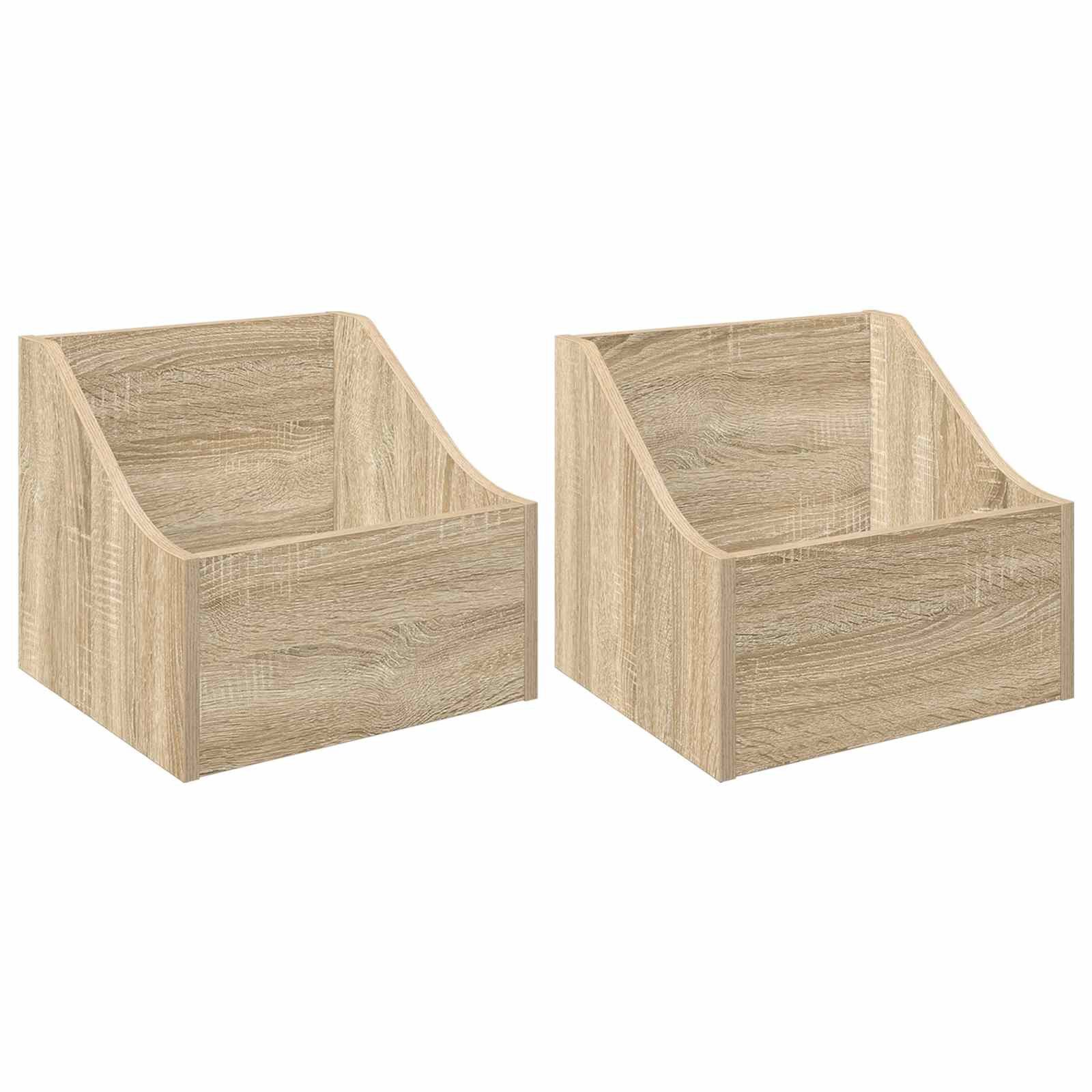 vidaXL Aufbewahrungsbox LP Plattenbox 2 stk. Sonoma-Eiche 37 x 33 x 32 cm Holzwerkstoff (2 St)