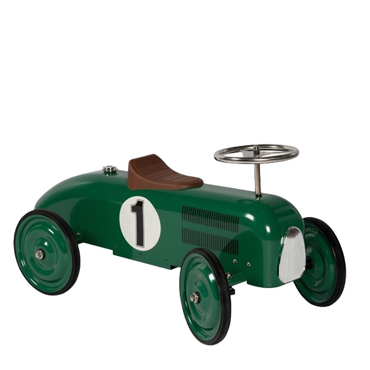 goki Rutscherauto Rutscherfahrzeug grün, (packung, 1-tlg., unmontiert), durch die Gummireifen sehr geräuscharm.