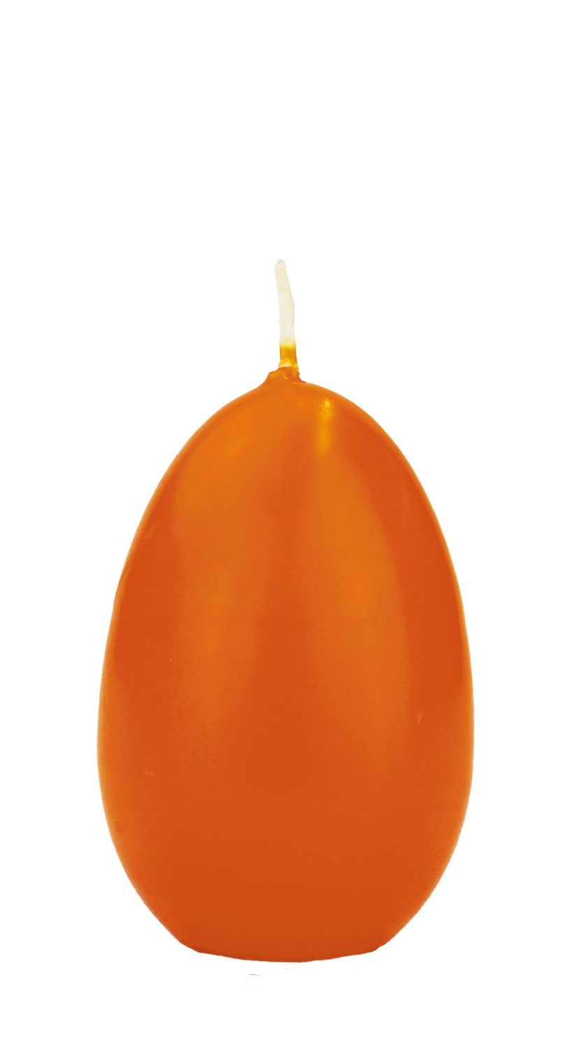 INNA-Glas Formkerze Osterei Kerze LEONITA, orange, 9cm, 6cm, 16h - Made in Germany