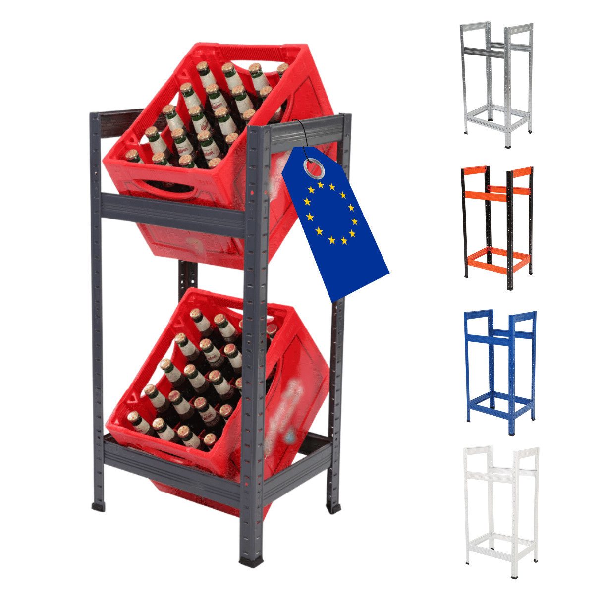Modo24 Kastenständer Helios Kistenregal Metall, Kellerregal für 2-3 Kisten, günstig online kaufen