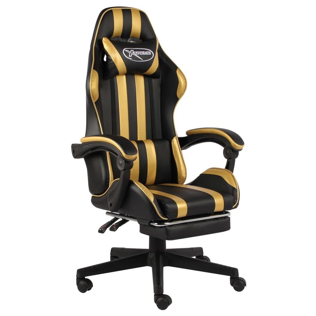 vidaXL Bürostuhl Gaming-Stuhl mit Fußstütze Schwarz und Golden Kunstleder (1 St) Gold | Gold
