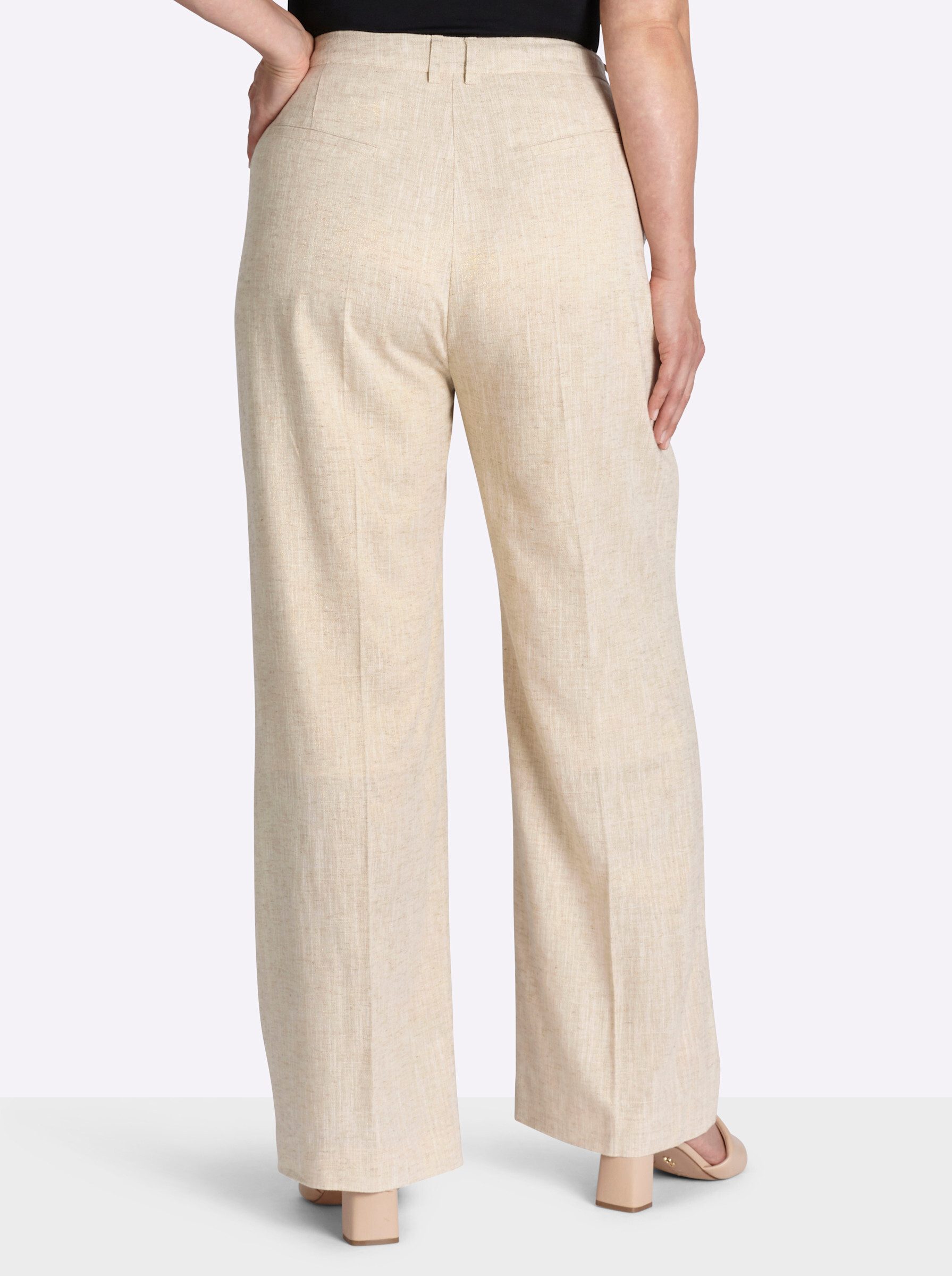 Sheego Jerseyhose Leinen-Hose erhöht