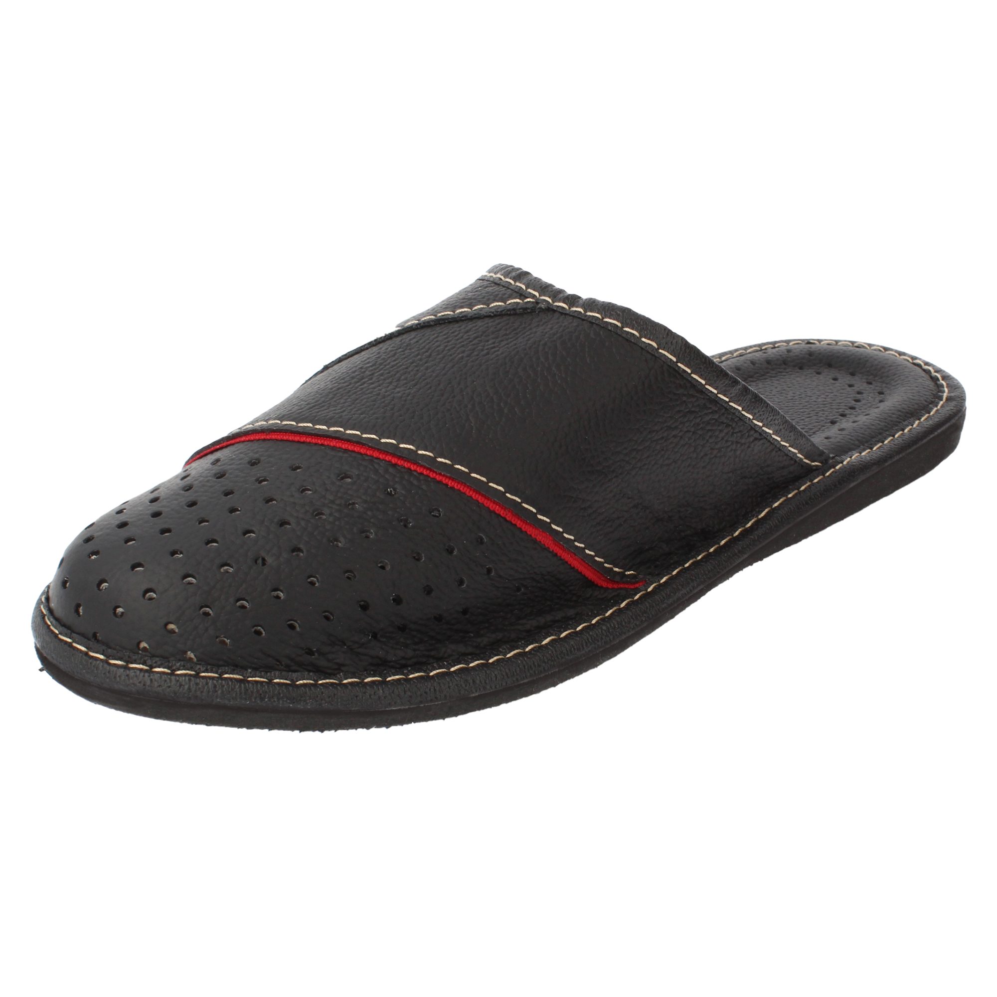 filsko Levice Herren Hausschuh Open-Toe, Slip-On, offene Hausschuhe, Pantoletten, Leder Hausschuhe