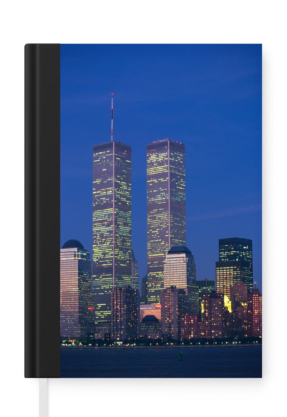 MuchoWow Notizbuch Das World Trade Center inmitten der Stadtlandschaft von New York am, Journal, Merkzettel, Tagebuch, Notizheft, A5, 98 Seiten, Haushaltsbuch