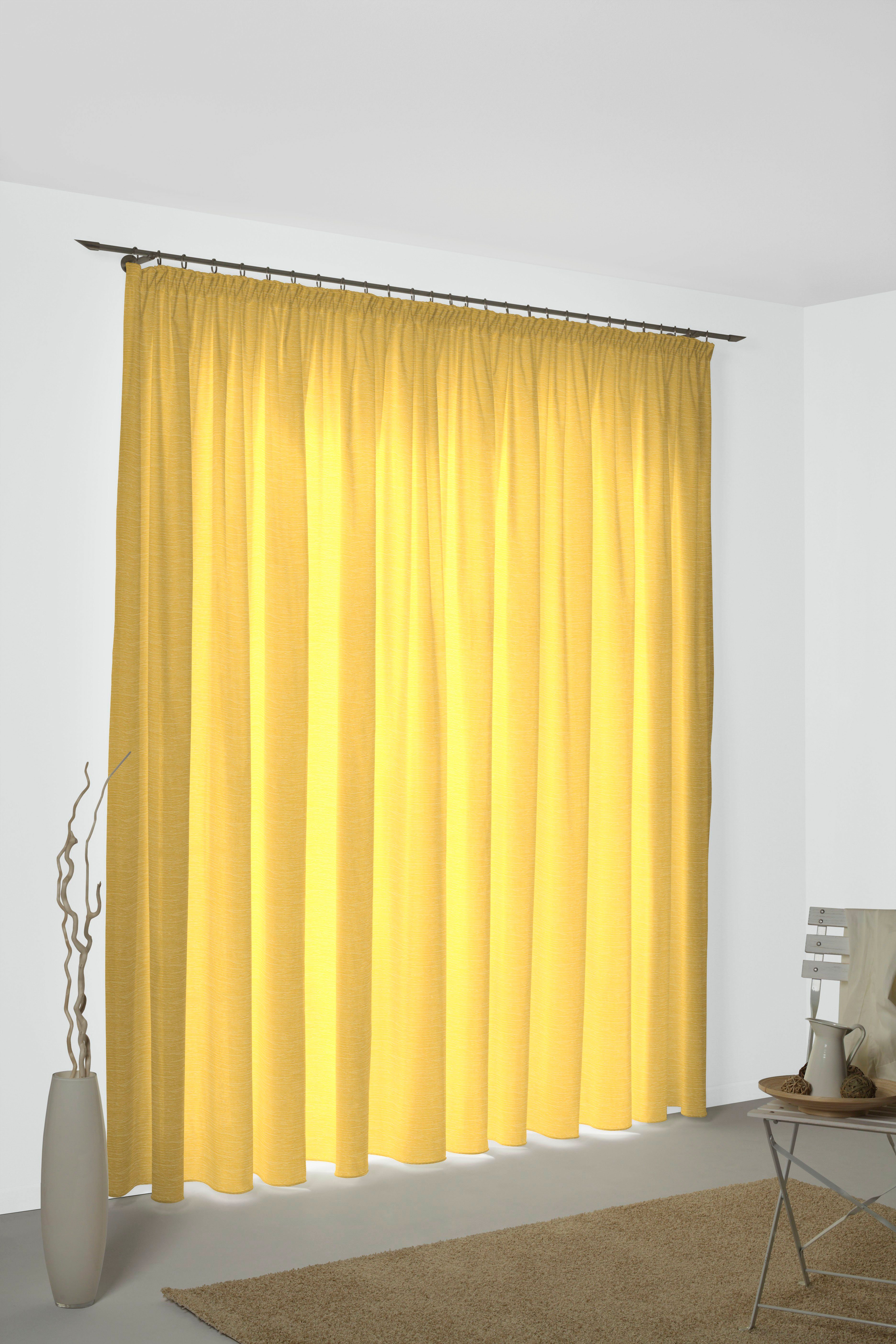 Vorhang (1 Bachfeld, Jacquard St), Multifunktionsband gelb blickdicht, Wirth,