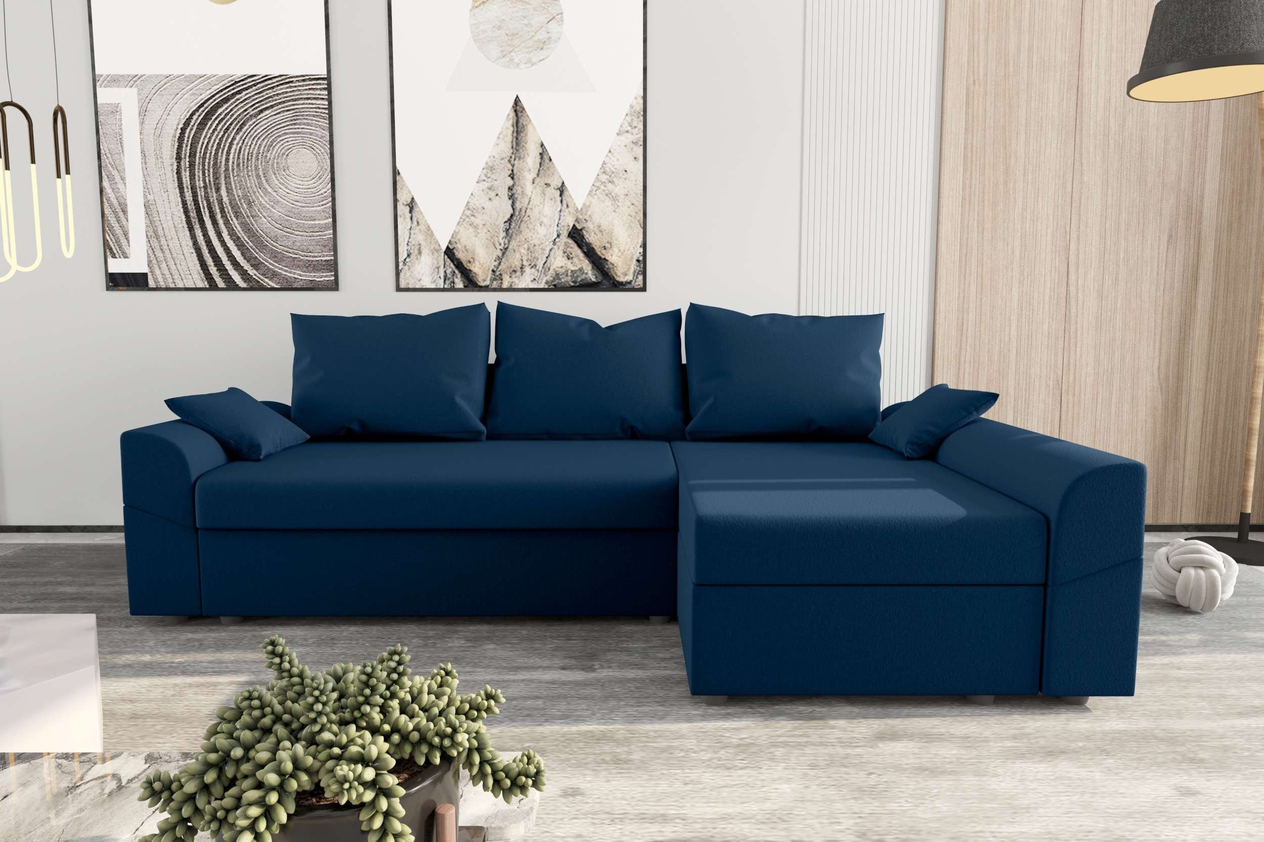Stylefy Bettkasten, Sitzkomfort, Bettfunktion, Aurora, Modern mit L-Form, Ecksofa Design Sofa, mit Eckcouch,