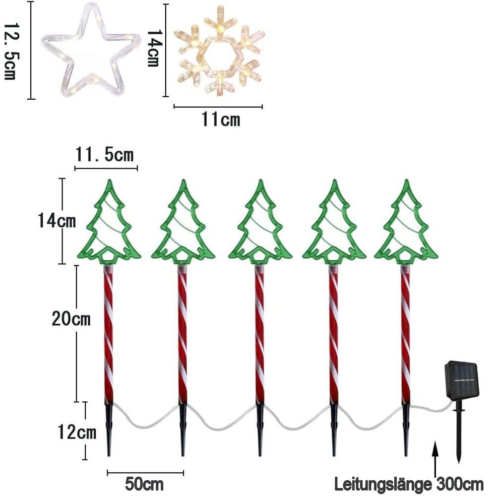QUBEBU LED Dekolicht 5Pack Weihnachten Gartenbeleuchtung Stern Weihnachtsba günstig online kaufen