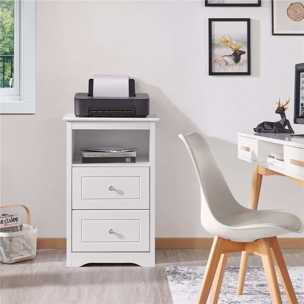 Yaheetech Nachttisch, Beistelltisch mit 2 Schubladen und 1 Ablagefach, 48 × günstig online kaufen
