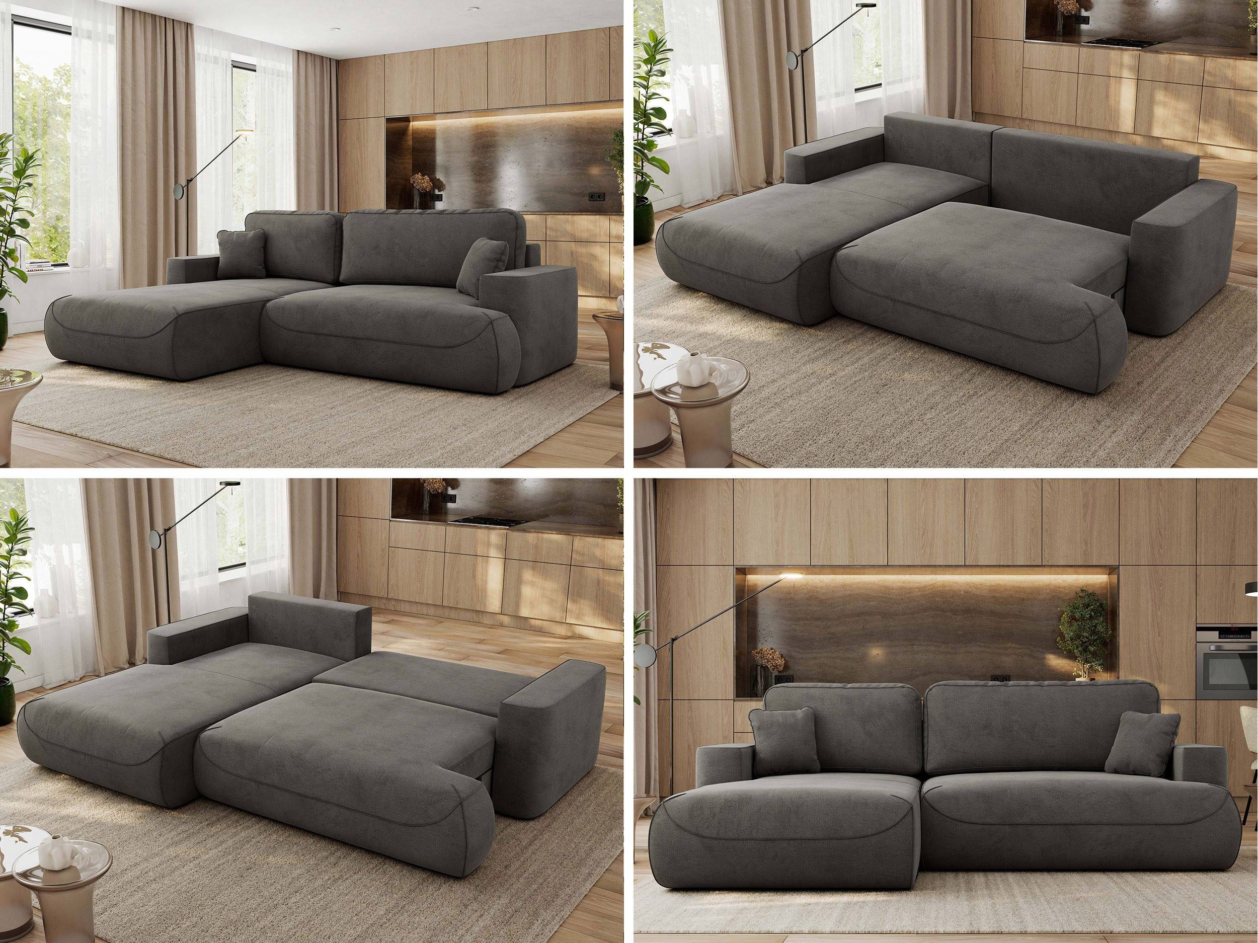 MKS MÖBEL Ecksofa OVO L, Set, mit Schlaffunktion und Bettkasten, DL-Automat, rechts/links wählbar, HR-Schaum & Wellenfedern