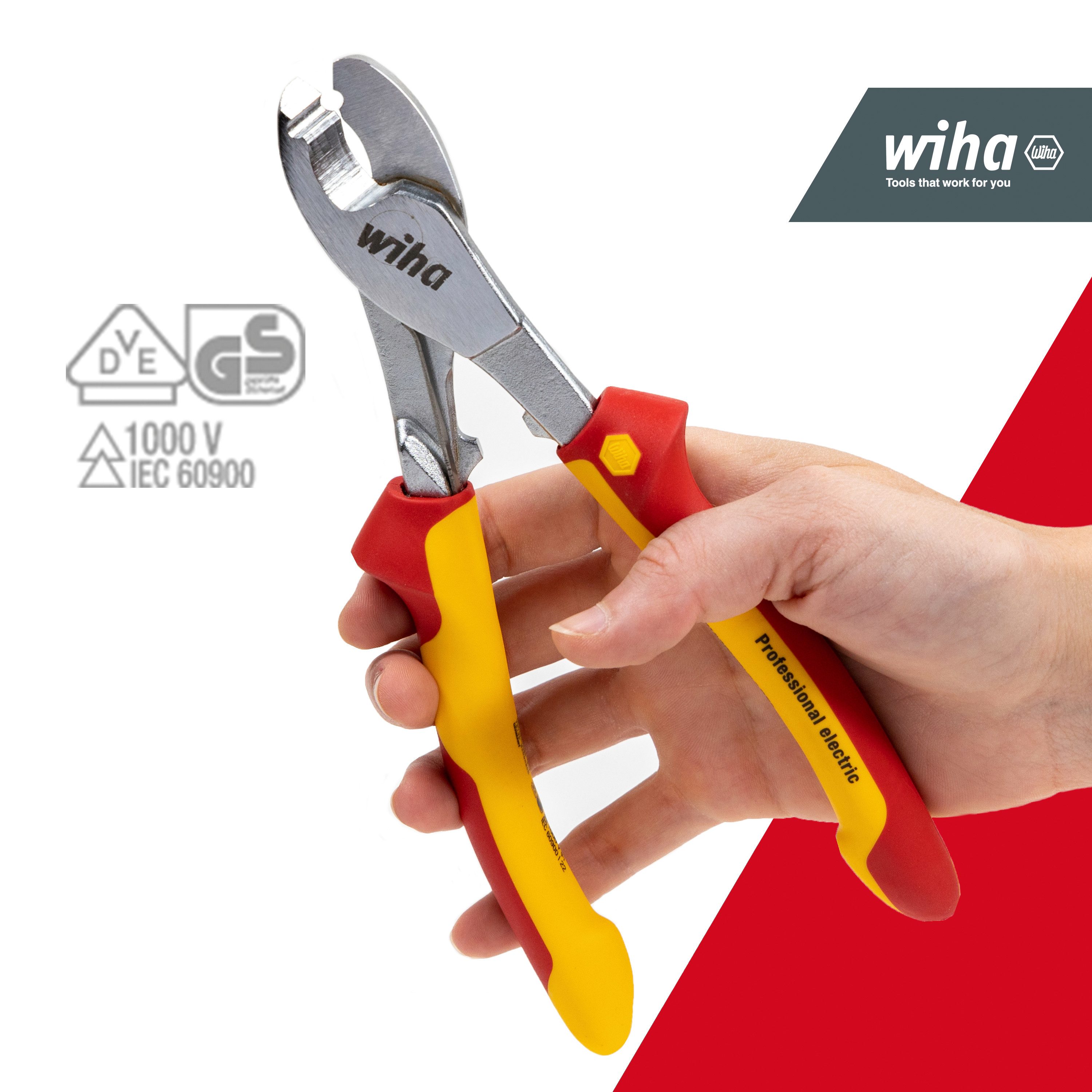 Wiha Seitenschneider (43662), Speziell für Elektroinstallation, ergonomischer Griff