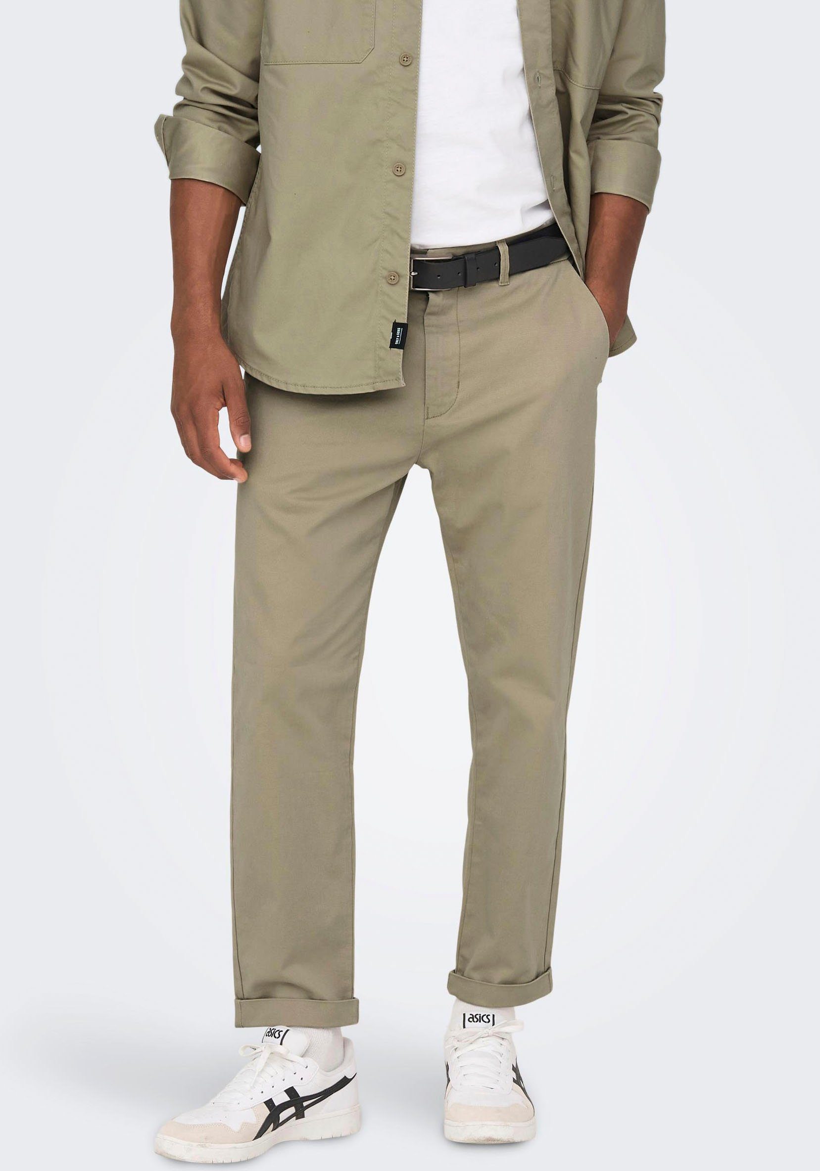 ONLY & SONS Chinohose OS ONSKENT CROPPED CHINO chinchilla