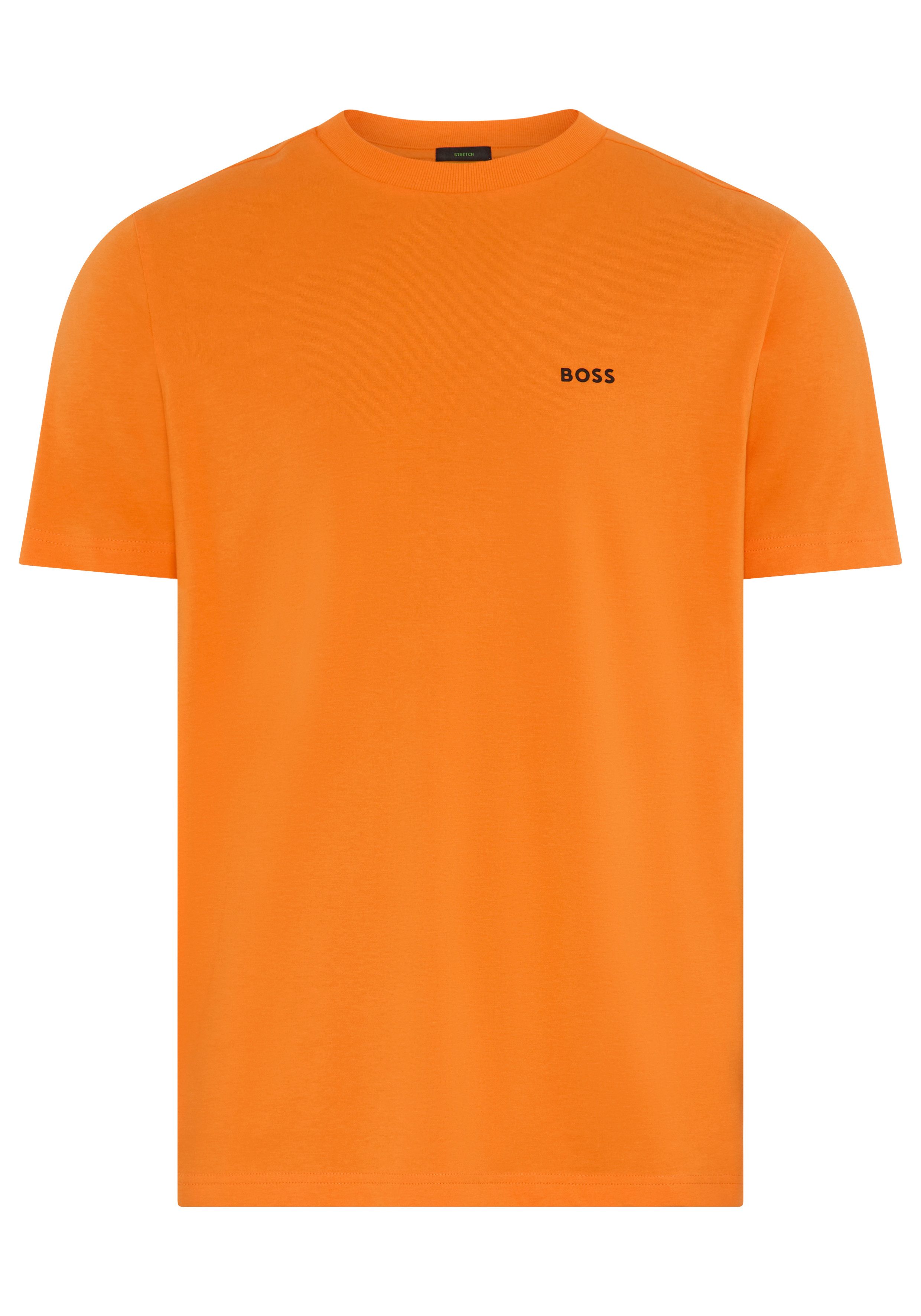 BOSS GREEN Rundhalsshirt Tee mit gummiertem Kontrast-Logo günstig online kaufen