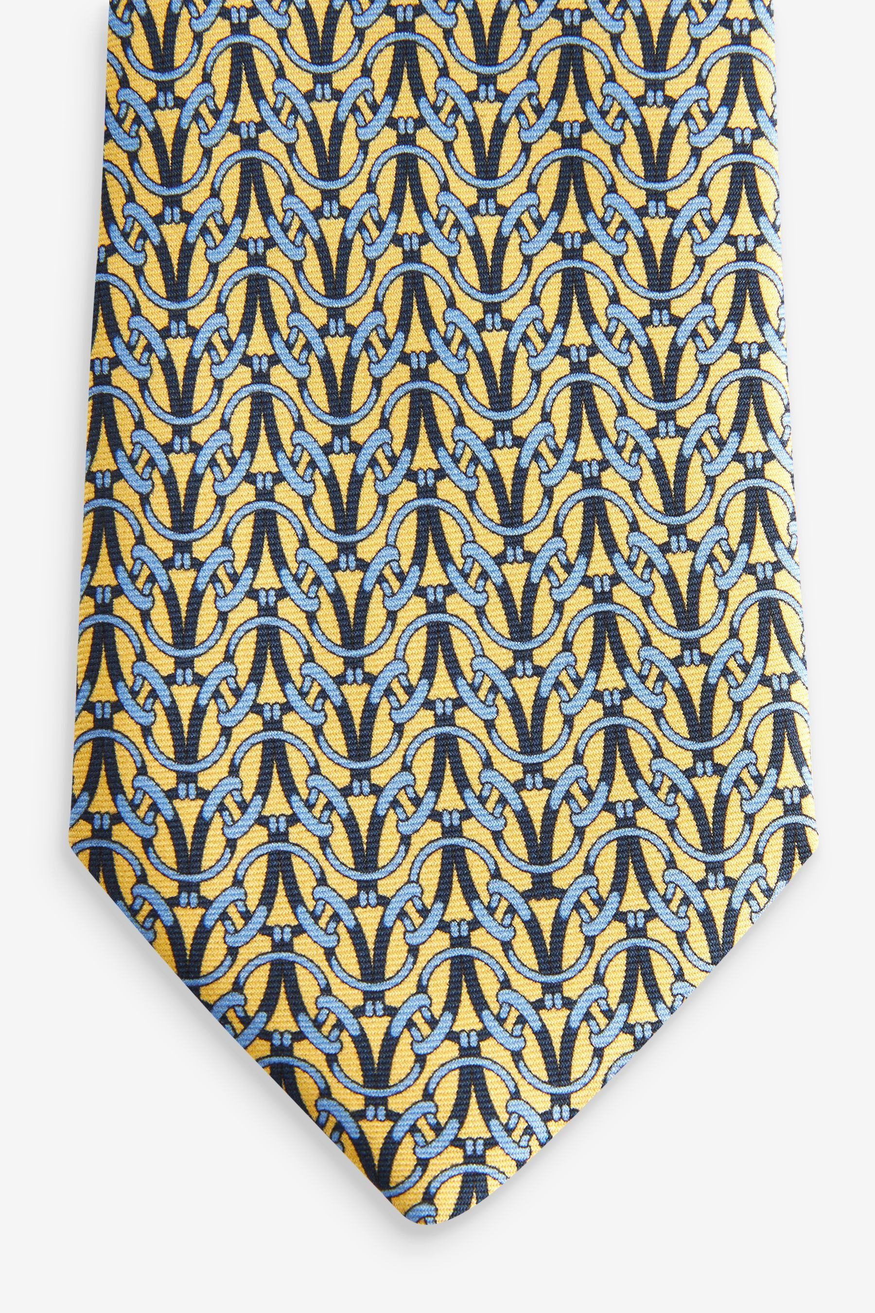 Yellow Krawatte Geometric Signature-Krawatte, (1-St) hergestellt in Italien Next