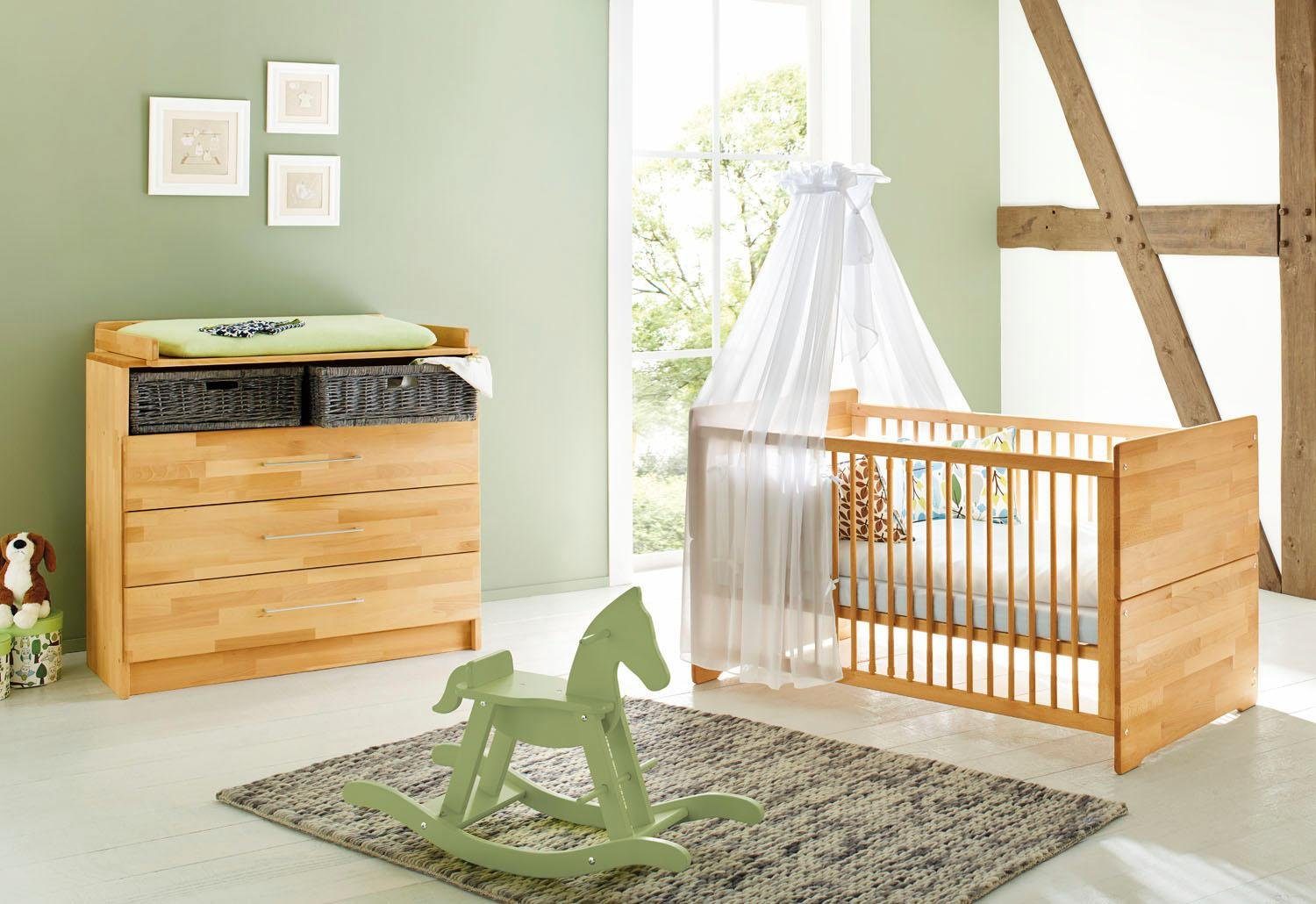 (Spar-Set, Kinderbett, Pinolino® Made 2-St., in Babymöbel-Set Wickelkommode), mit Europe; breit; Natura,