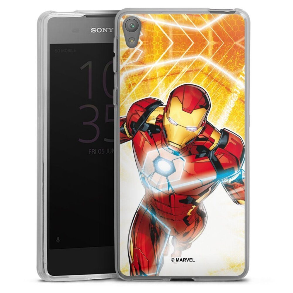 DeinDesign Handyhülle Iron Man on Fire, Sony Xperia E5 Silikon Hülle Bumper Case Handy Schutzhülle