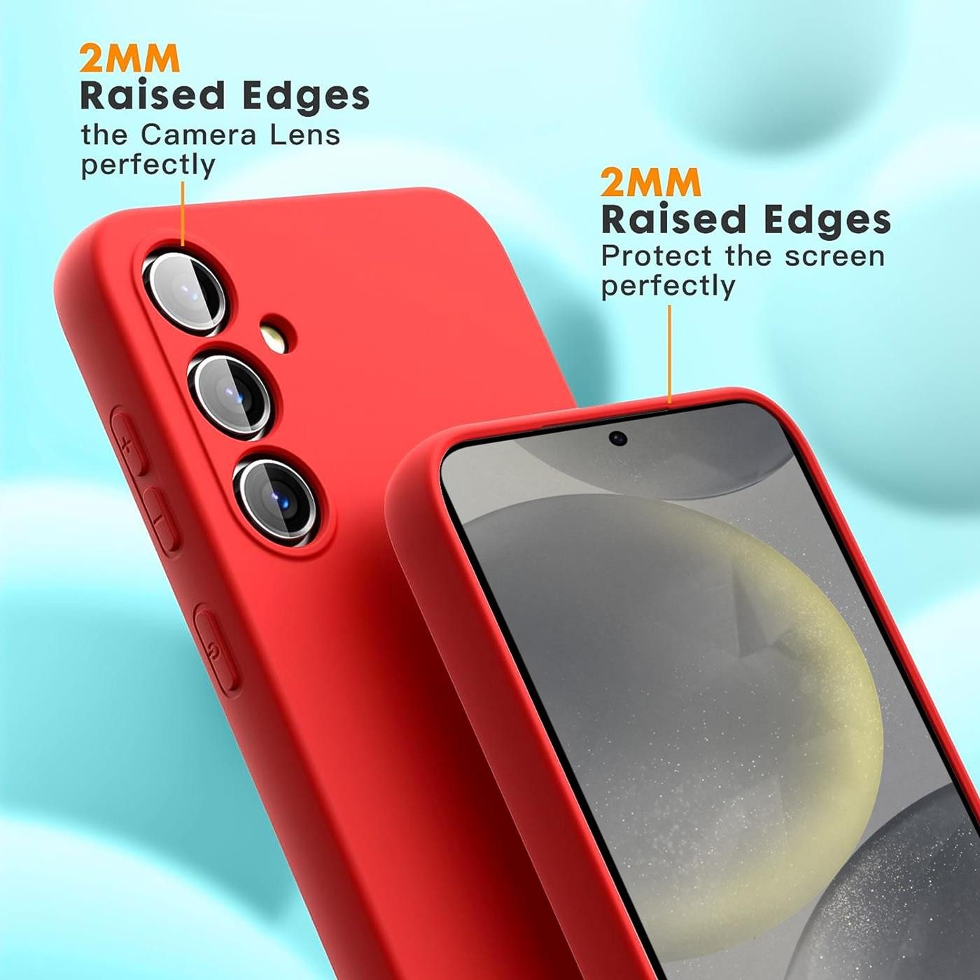CoolGadget Handyhülle Silikon Case für das Samsung Galaxy S24 FE Slim TPU Cover 6,7 Zoll, Weiche Schutz Hülle mit Innen Fleece aus Stoff Handy Tasche – Bild 2 von 5